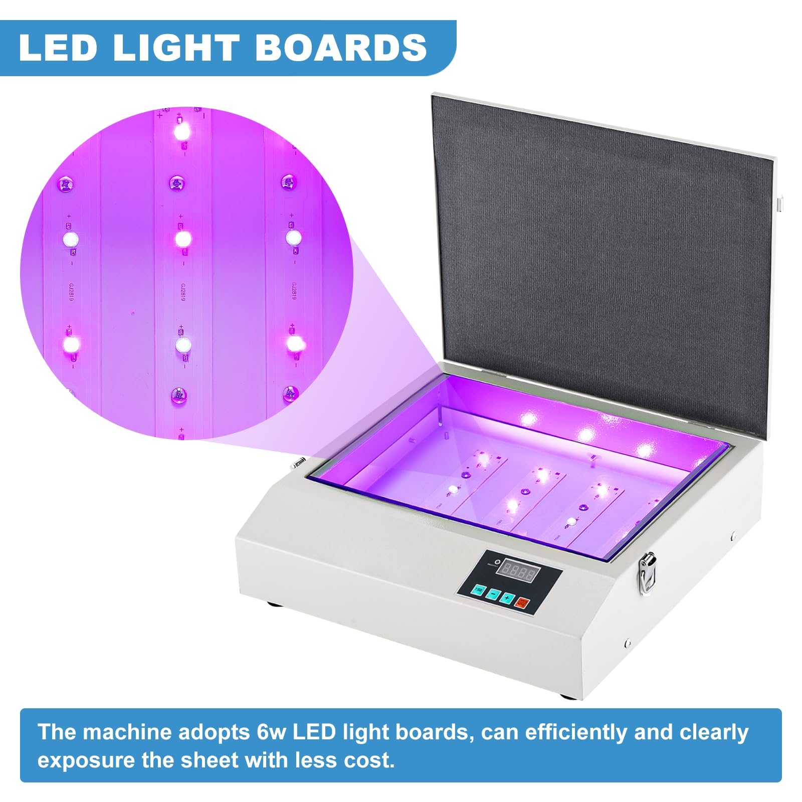 10.2x8.3inch LED UV Exposure Unit for Screen Printing - 110V Silk Screen Plate Making Machine | Perfect for DIY T-Shirt Printing, Sign Making & Craft Projects