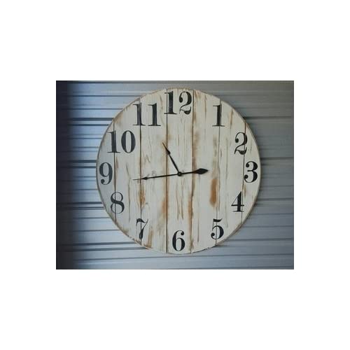 Averystreetdesignco The Shannon Oversized Wall Clock - Large Modern Farmhouse Decor for Living Room, Kitchen, Office - Silent Non-Ticking Rustic Wooden Clock with Roman Numerals
