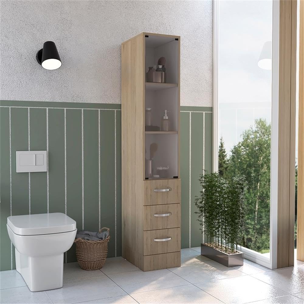 ILUCOBRES Vanguard Linen Cabinet - White Wooden Storage Organizer for Bathroom, Bedroom & Laundry Room | Space-Saving Linen Closet with Adjustable Shelves | Perfect for Towels, Sheets & Home Essentials