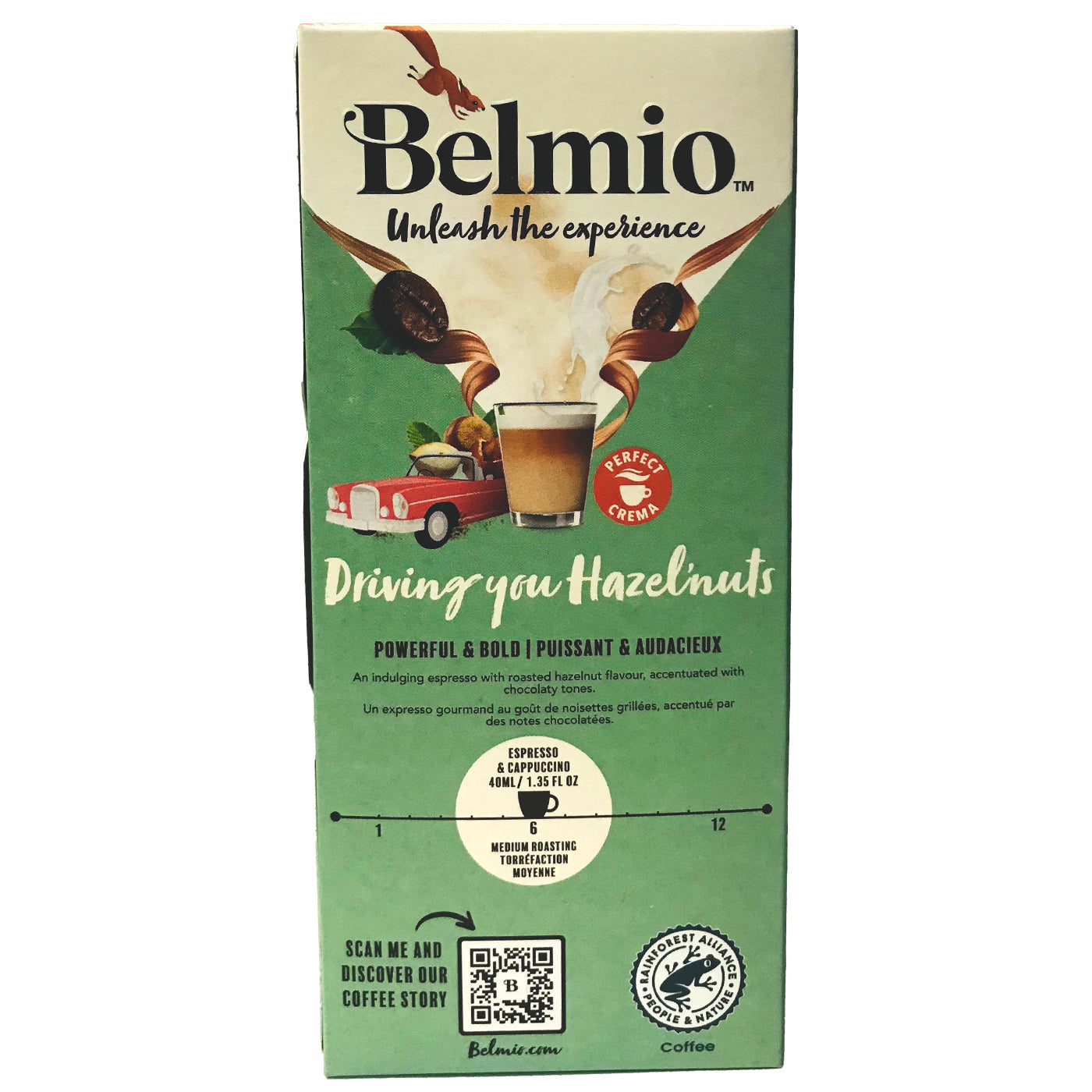 Belmio Hazelnut Coffee Pods for Nespresso® Machines - 10 Pack | Rich & Aromatic Espresso Capsules for Home or Office Brewing