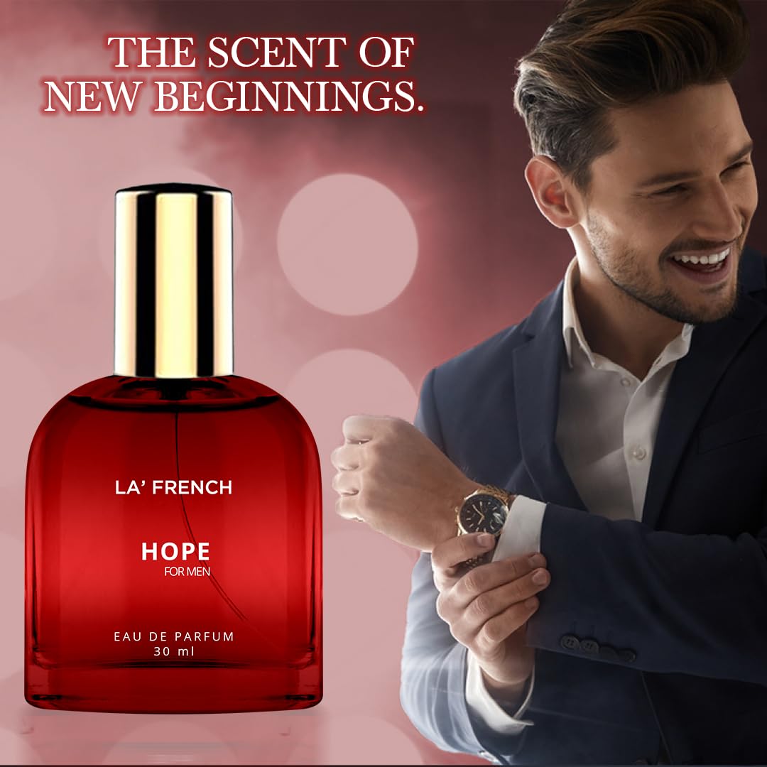 La French Hope Perfume for Men 30ml | Long Lasting Eau De Parfum | Premium Luxury Cologne with Fresh Scent | Travel Size & Date Night Fragrance | Perfect for Office, Evening Events & Romantic Occasions