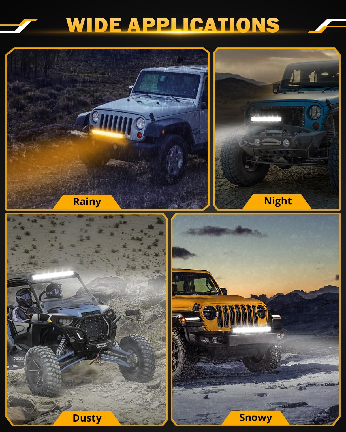 Auxbeam 22 Inch 120W LED Light Bar - 6 Modes (Amber/White Strobe/Fog) with Memory Reset - Spot Flood Combo for Offroad Trucks, Cars & ATVs - Perfect for Night Driving, Work Lighting & Ditch Illumination