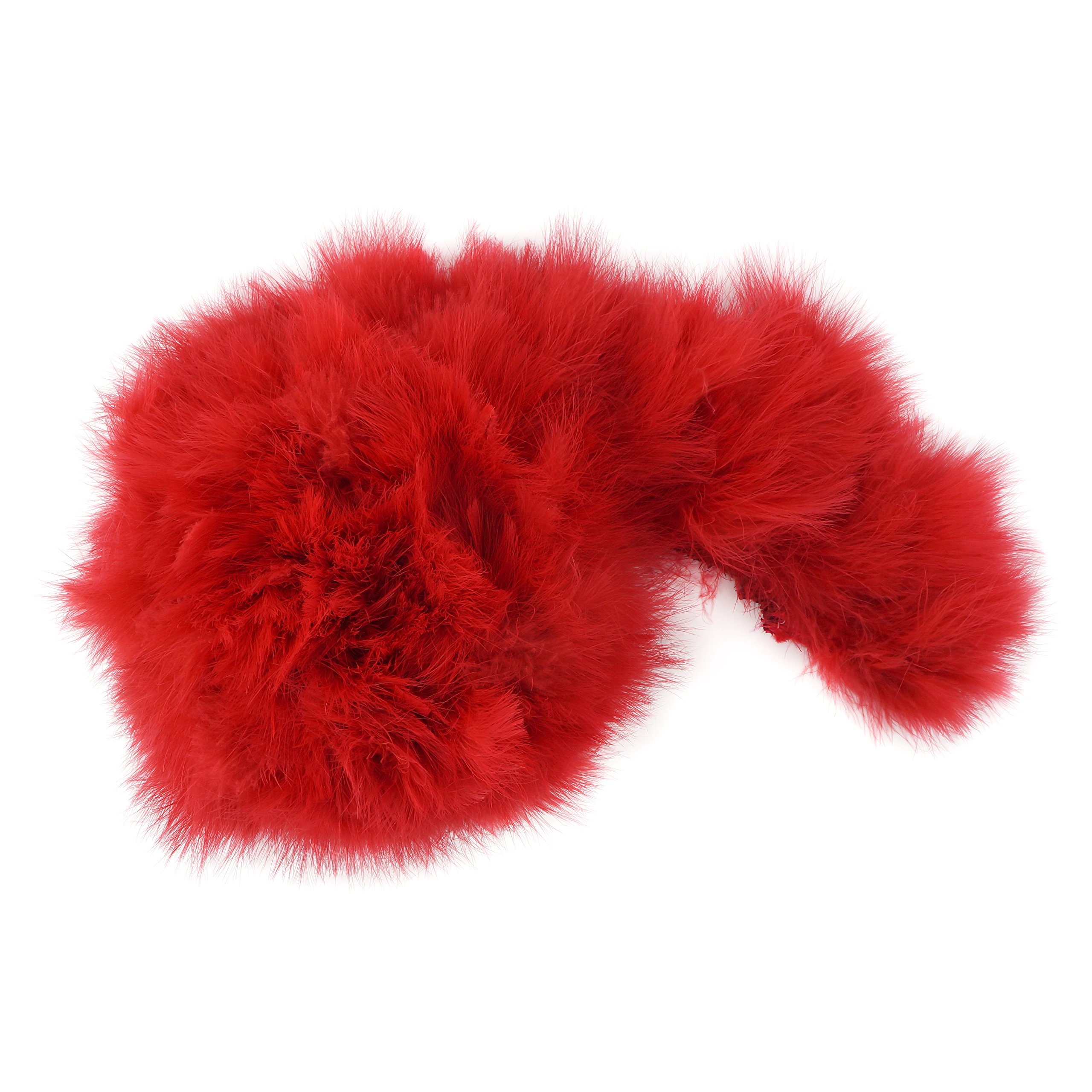 ZUCKER™ Turkey Marabou Blood Quill Feathers - Red Craft Feathers for Fly Tying, Costume Design, DIY Jewelry & Home Decor - Perfect for Fishing Lures, Halloween Costumes, and Bohemian Decorations