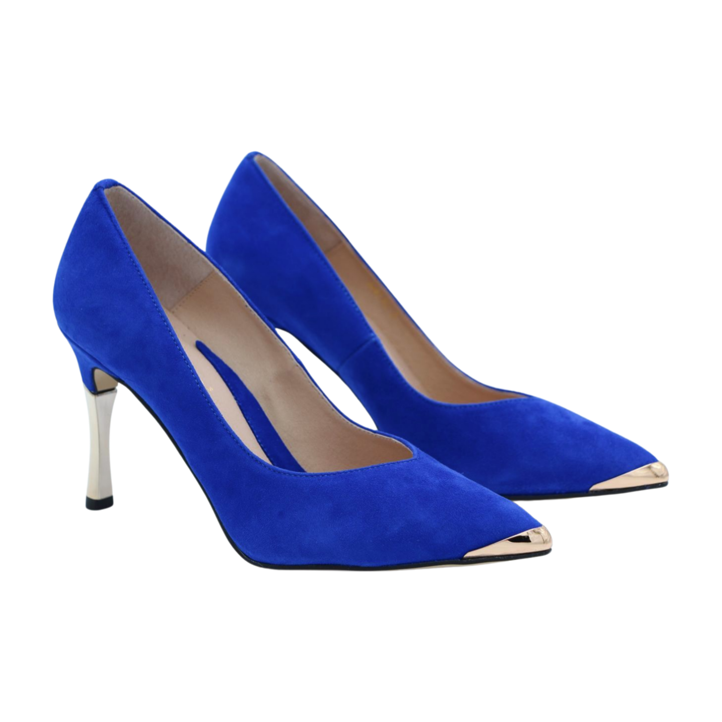 FABUCCI Royal Blue Suede Pointed Toe Heels for Women - Elegant High Heel Pumps for Party, Wedding & Evening Events - Comfortable Dress Shoes for Formal Occasions