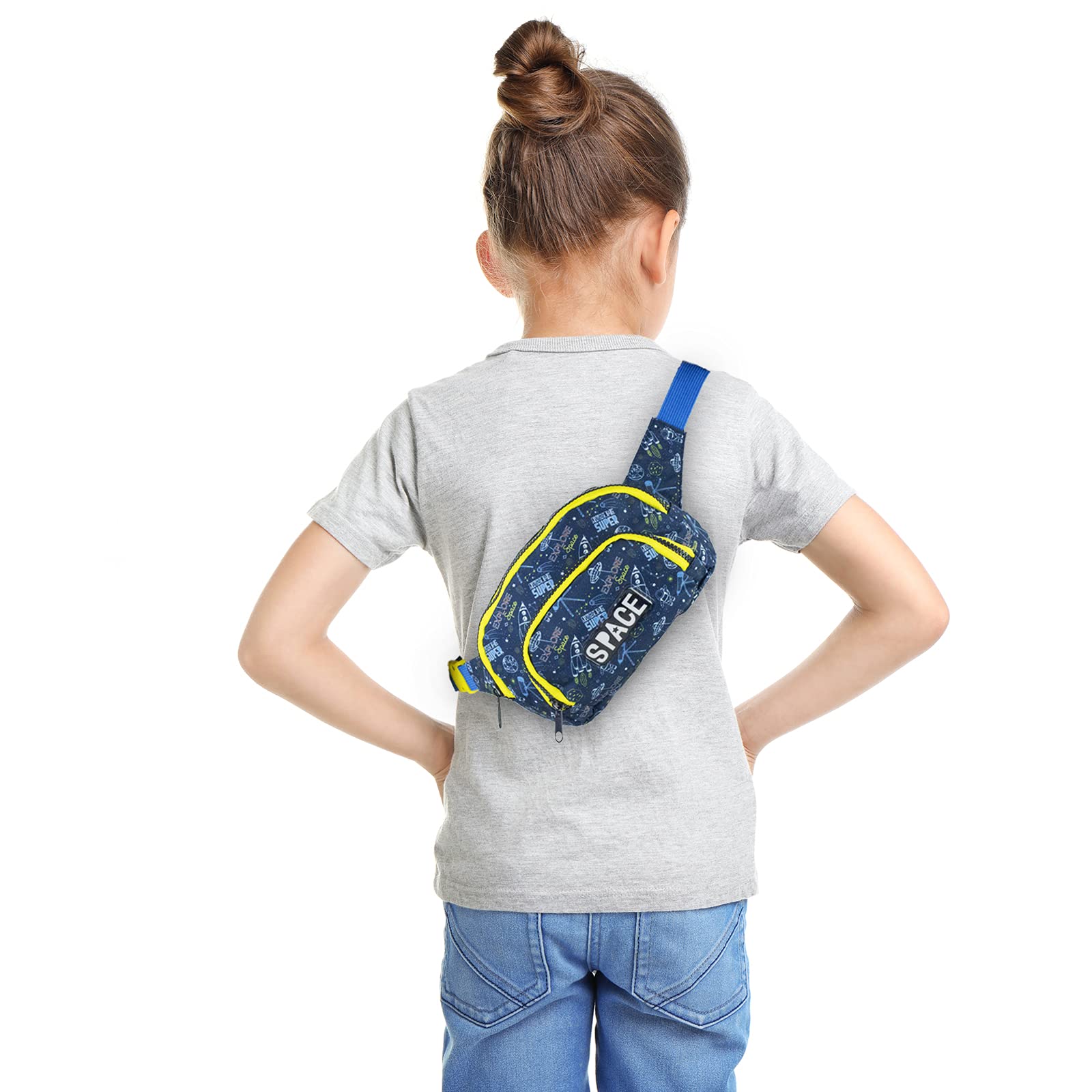 Cute Cartoon Blue Cat Fanny Pack for Kids - Waist Bag for Girls & Boys, Travel Belt Bag for Outdoor Activities, Sports & School