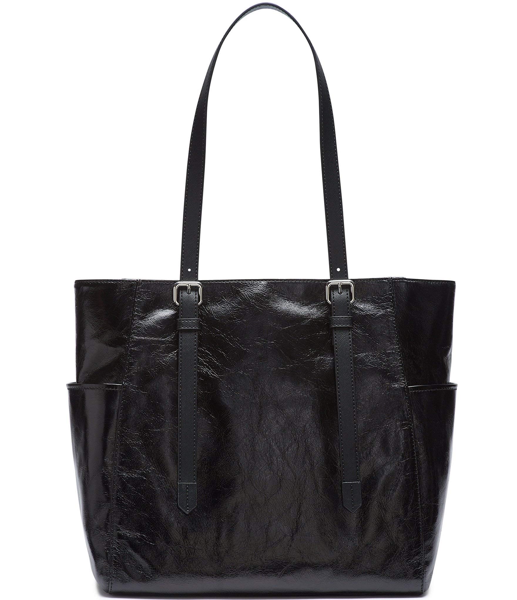 DKNY Naomi Black Leather Tote Bag for Women - Stylish & Spacious Handbag for Work, Travel & Everyday Use
