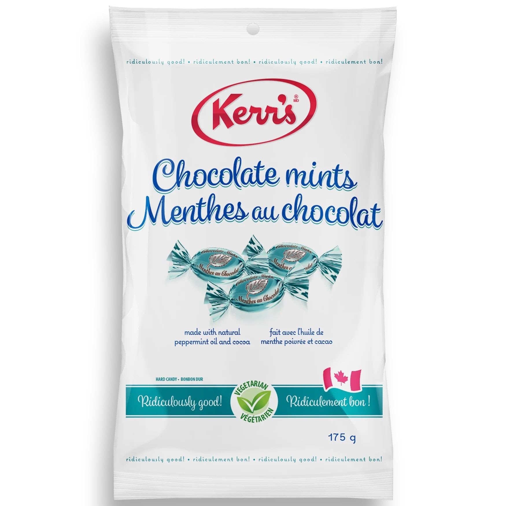 Kerr's Chocolate Mints Candies - Gluten Free, No Artificial Colors, 175g (3-Pack) | Perfect for Parties, Gifts & Office Treats