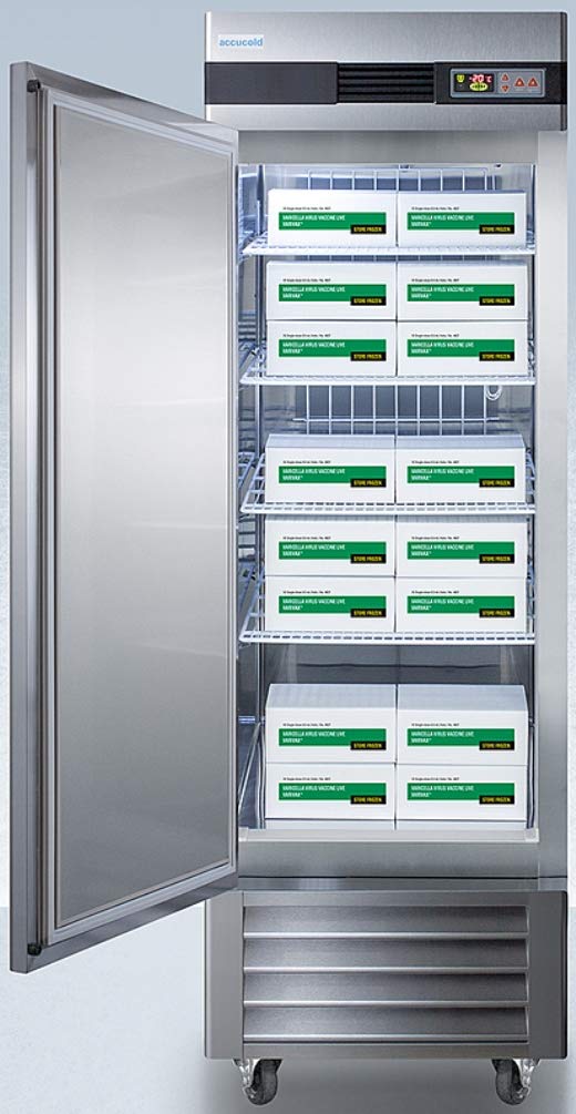 Summit Appliance AFS23MLLH 23 cu.ft. Stainless Steel Upright Pharmacy Freezer - Frost-Free, Left-Hand Door, Adjustable Shelves & Digital Thermostat - Perfect for Medical Labs, Pharmacies, and Vaccine Storage