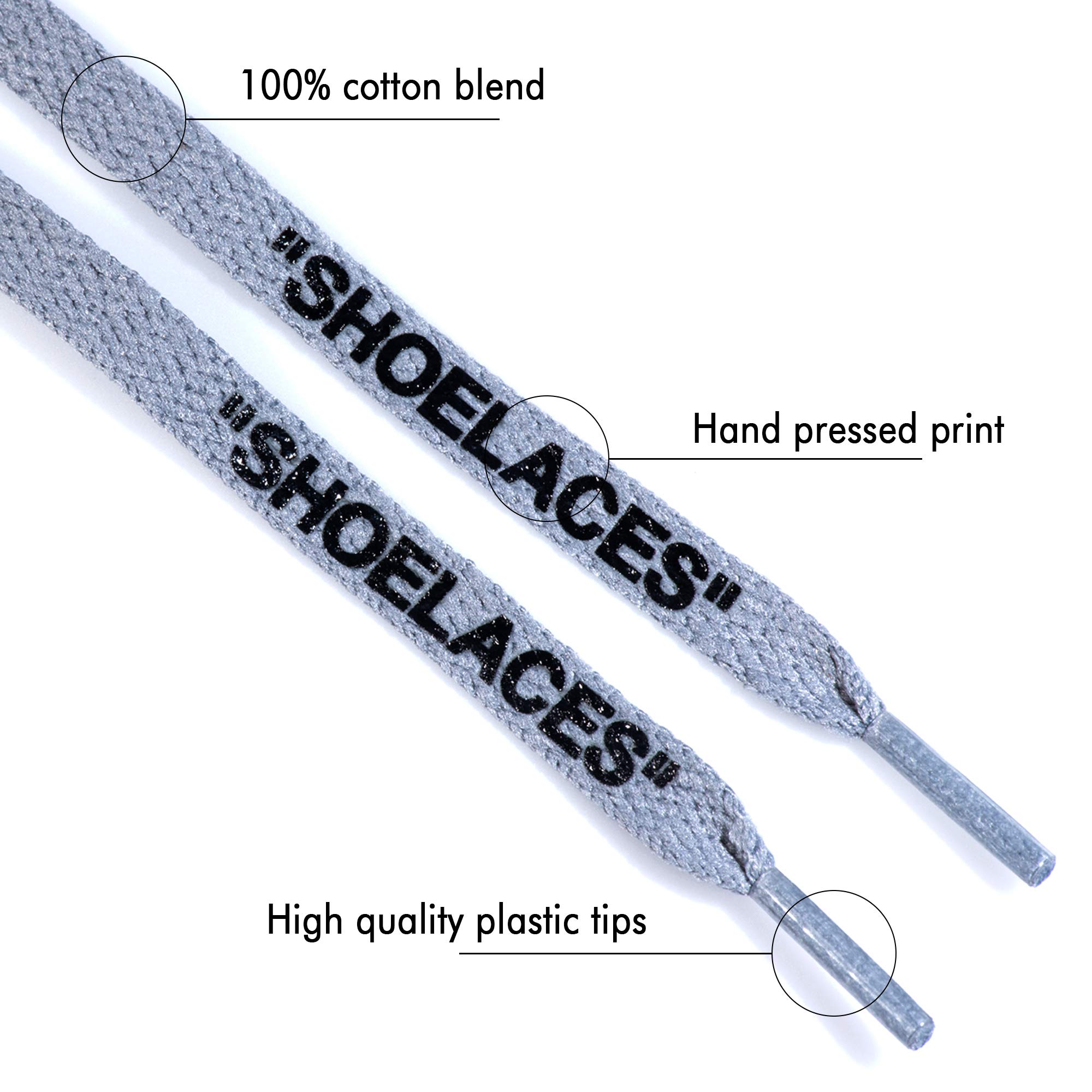 LitLaces - Flat Printed Replacement Shoelaces for Sneakers | Durable & Stylish Laces for Running, Casual & Athletic Shoes | Perfect for Gym, Workouts & Everyday Wear