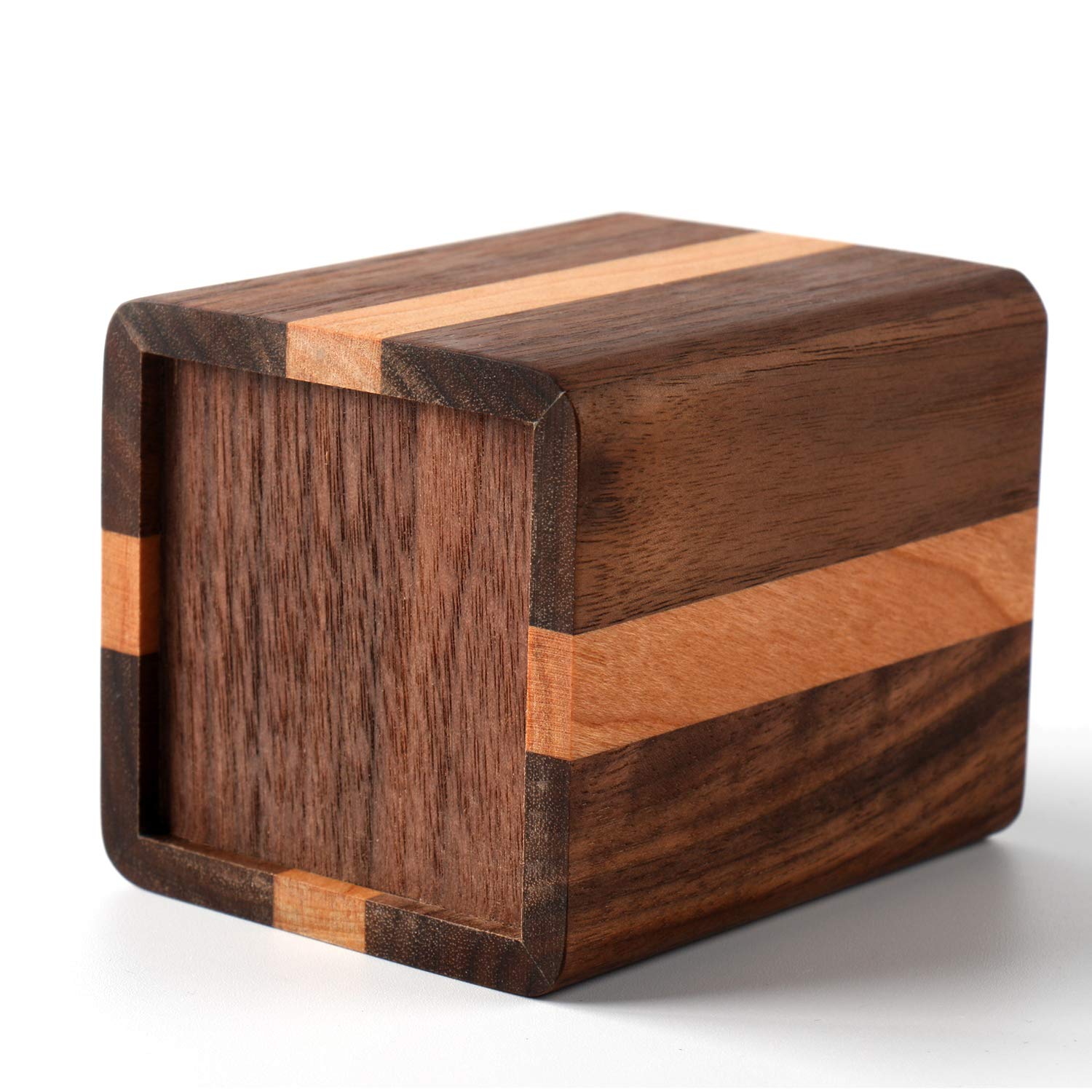 Natural Wood Desk Pen Holder & Pencil Organizer - Cherry & Walnut Desktop Office Stationery Stand - Perfect for Home Office, Study Desk & Workspace Organization