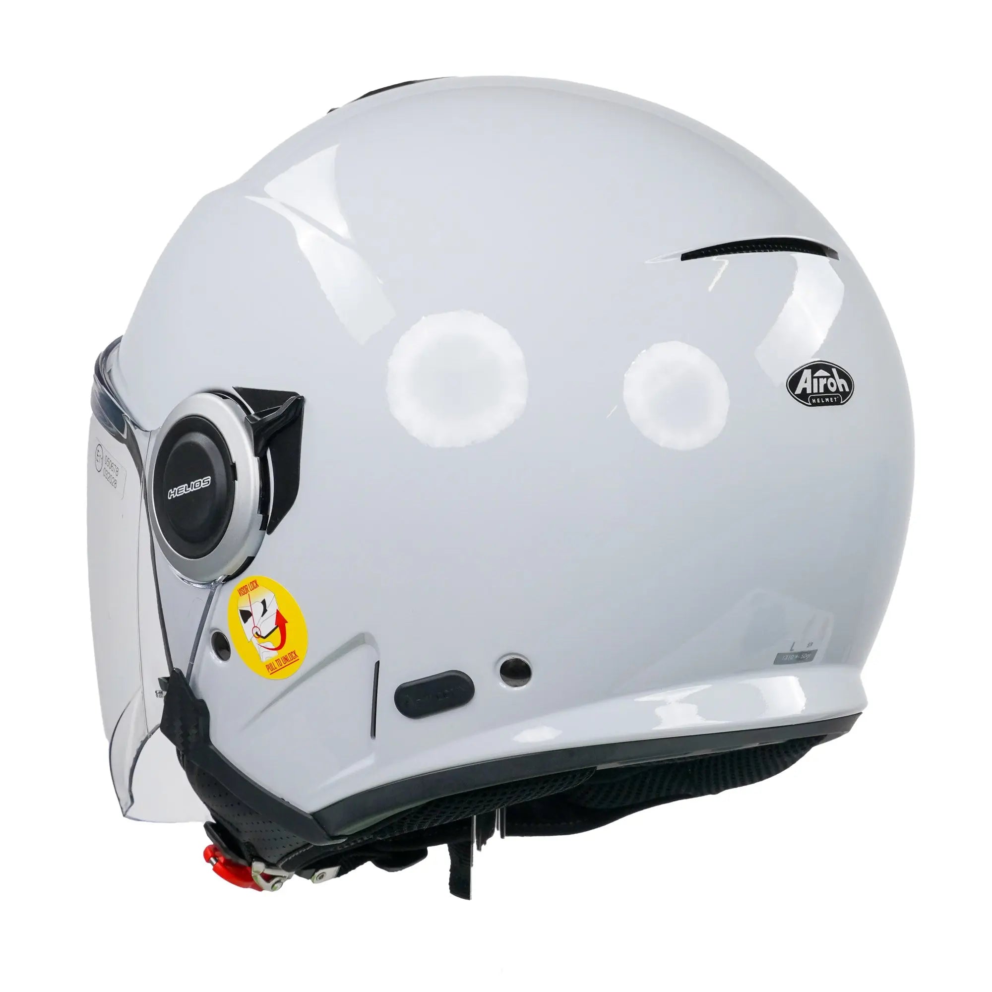 Airoh Helios Jet Gloss Concrete Grey Motorcycle Helmet - DOT & ECE Certified Full Face Helmet for Street Bikes, Racing & Urban Riding - Lightweight & Aerodynamic Design for Comfort & Safety