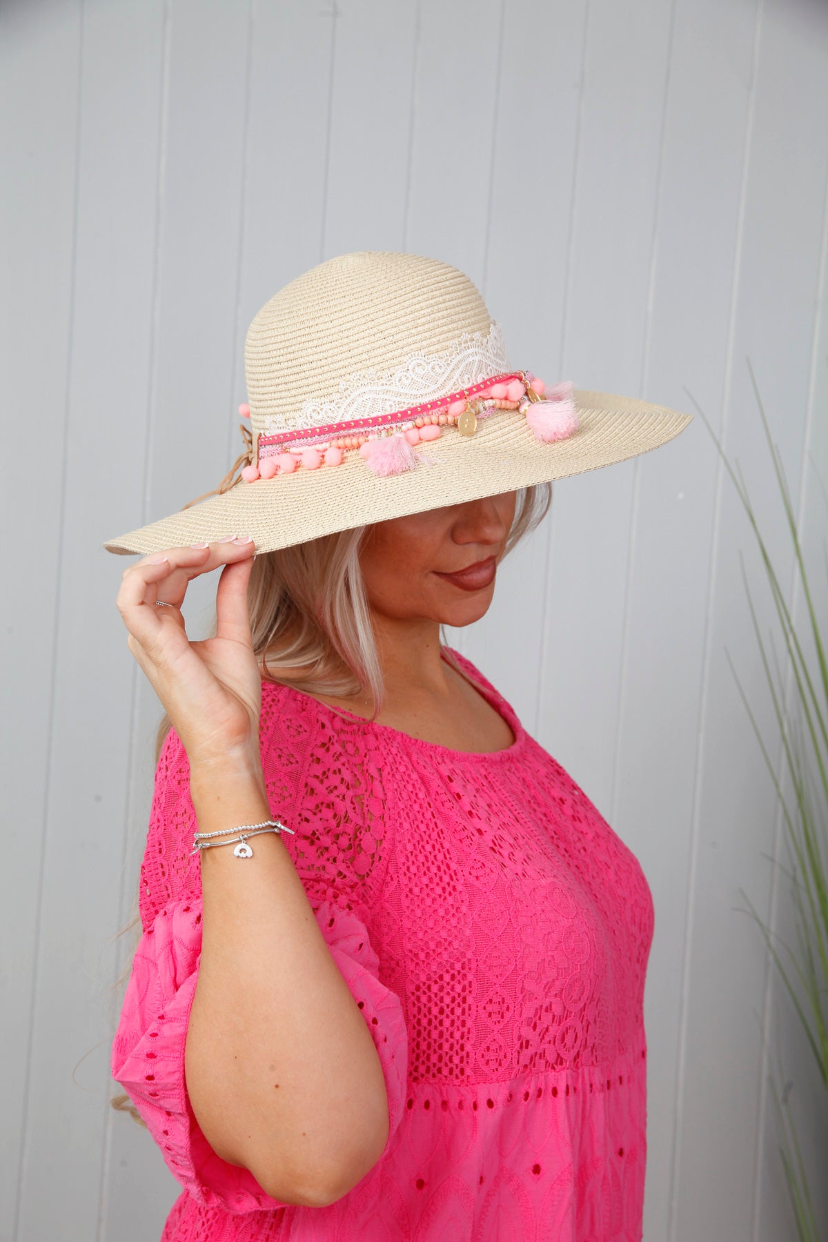 Shellie Straw Hat for Women - Natural Beige Wide Brim Summer Beach Hat - Perfect for Vacation, Outdoor, and Sun Protection