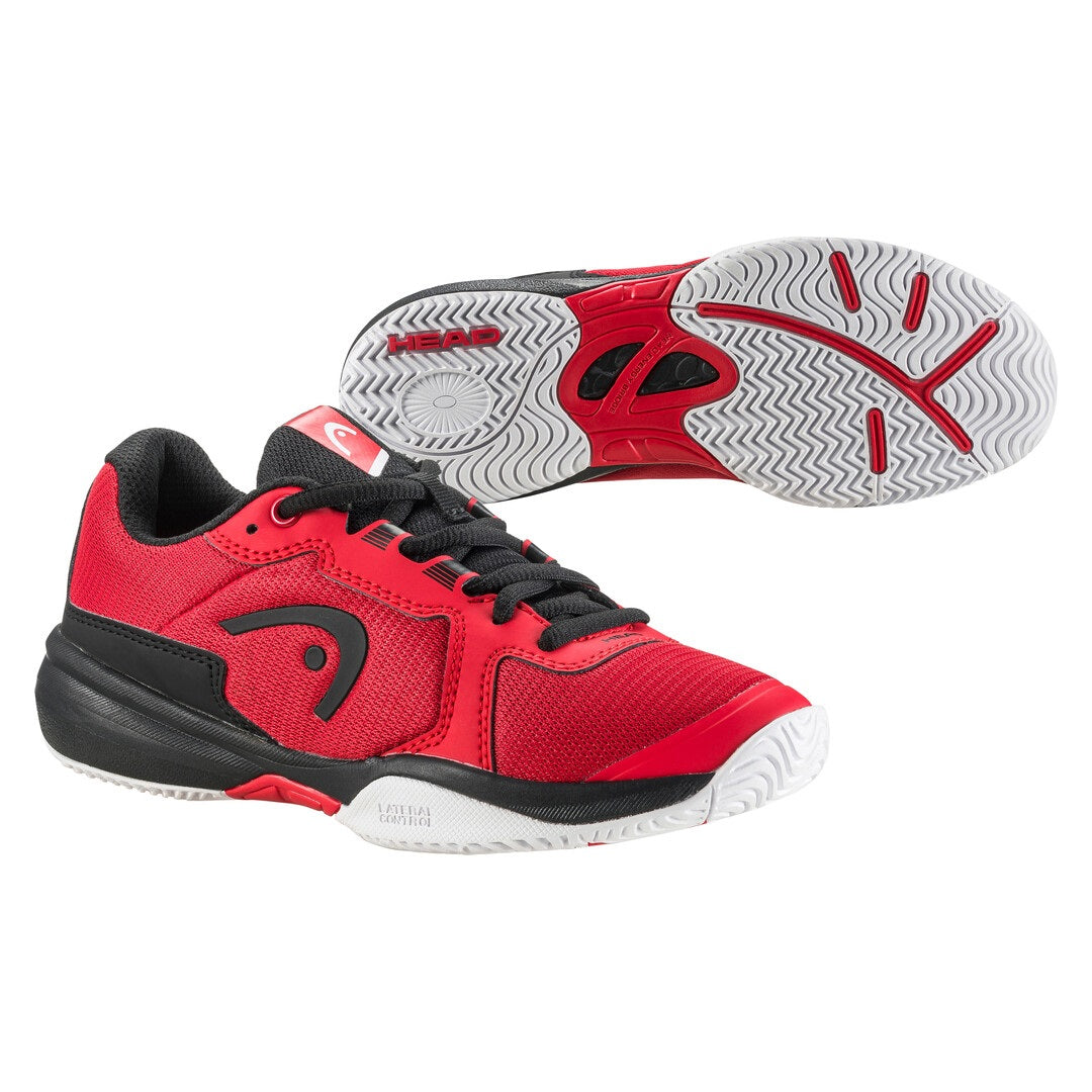 Head Sprint 3.5 Junior Tennis Shoes for Kids - Lightweight & Durable Court Sneakers (Red/Black) - Perfect for Junior Tennis Matches & Training Sessions