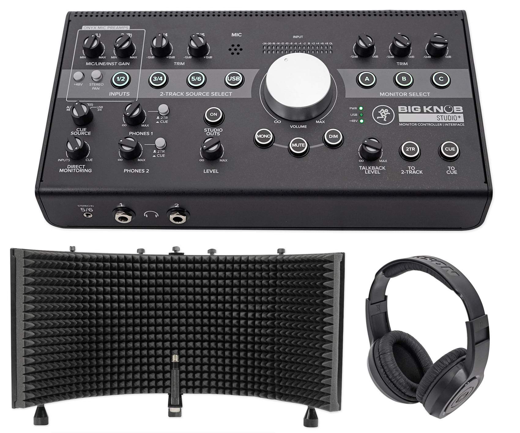 Mackie Big Knob Studio+ Plus Professional Monitor Controller with Headphone Output & EMI Shield - Perfect for Home Recording Studios & Audio Production