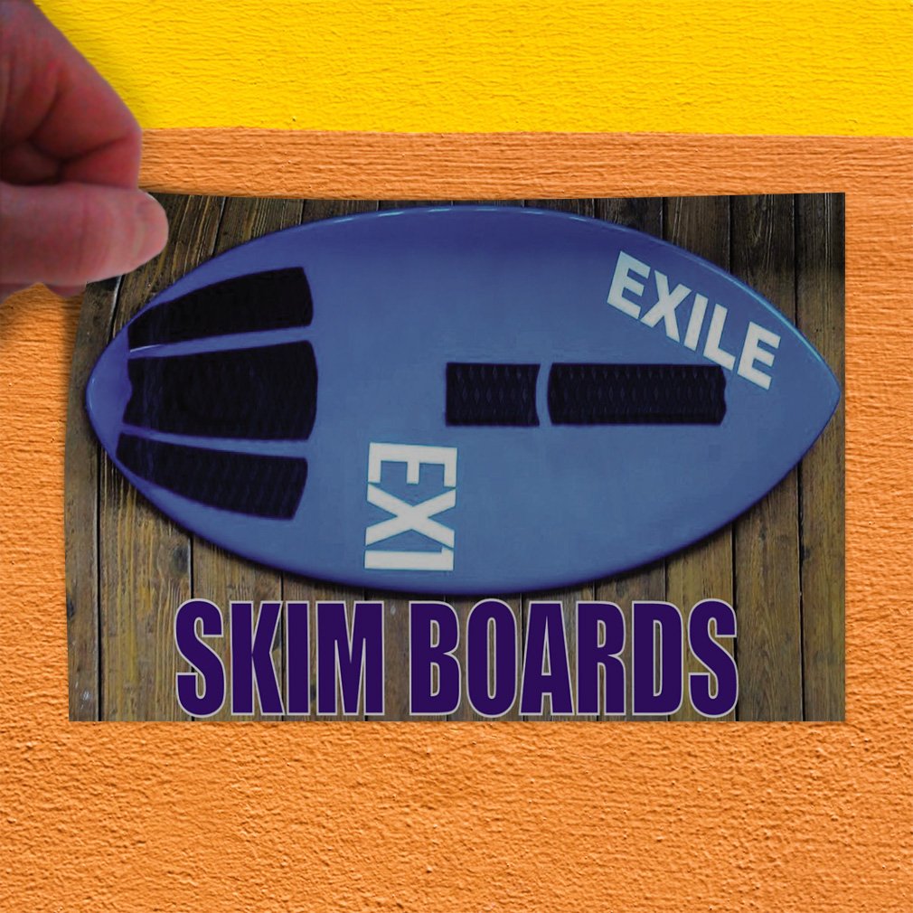 Premium Vinyl Decal Stickers for Skim Boards - 7x5 Inches, Multiple Sizes - Waterproof Outdoor Advertising, Industrial Safety Signs & Sports Equipment Labels - Perfect for Beach Gear, Surfboards & Safety Markings