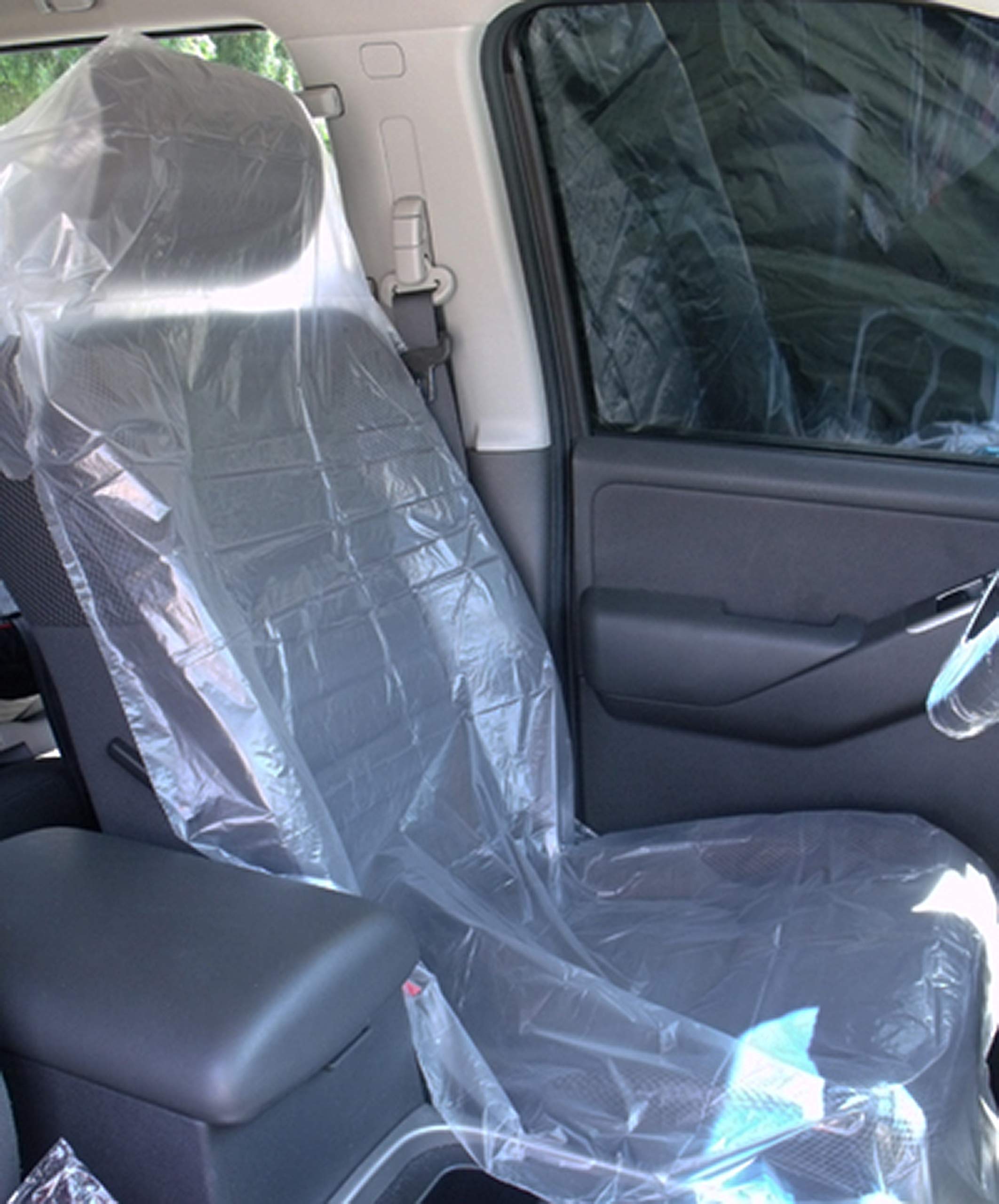 CarBowz Disposable Plastic Seat Covers - 200 Pack | Heavy-Duty Car Seat Protectors for Pets, Kids & Spills | Waterproof & Durable Vehicle Protection | Perfect for Road Trips, Daily Commute & Family Travel