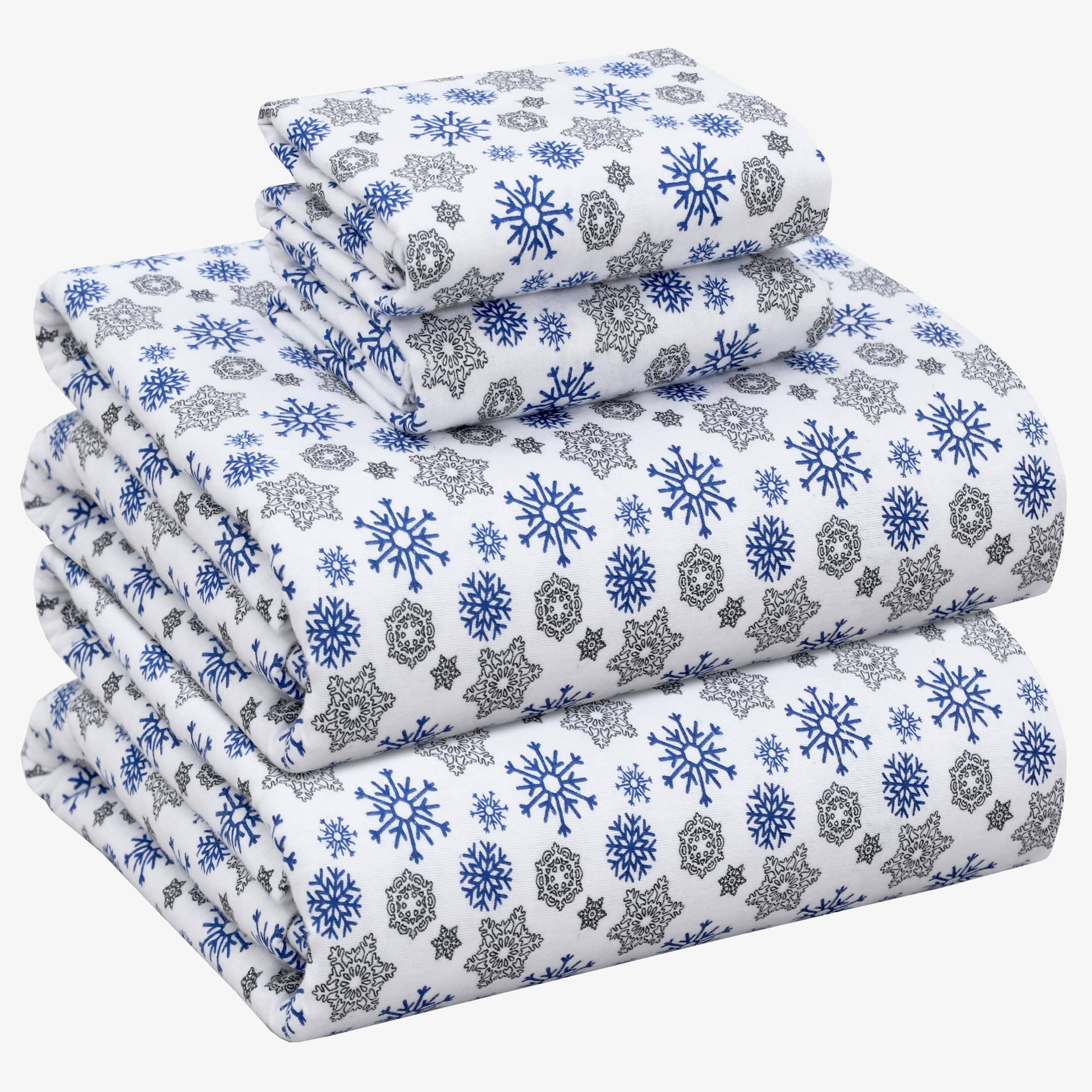 Premium 100% Cotton Flannel Sheets Queen Size - Ultra Soft Double Brushed Bed Sheet Set with 16