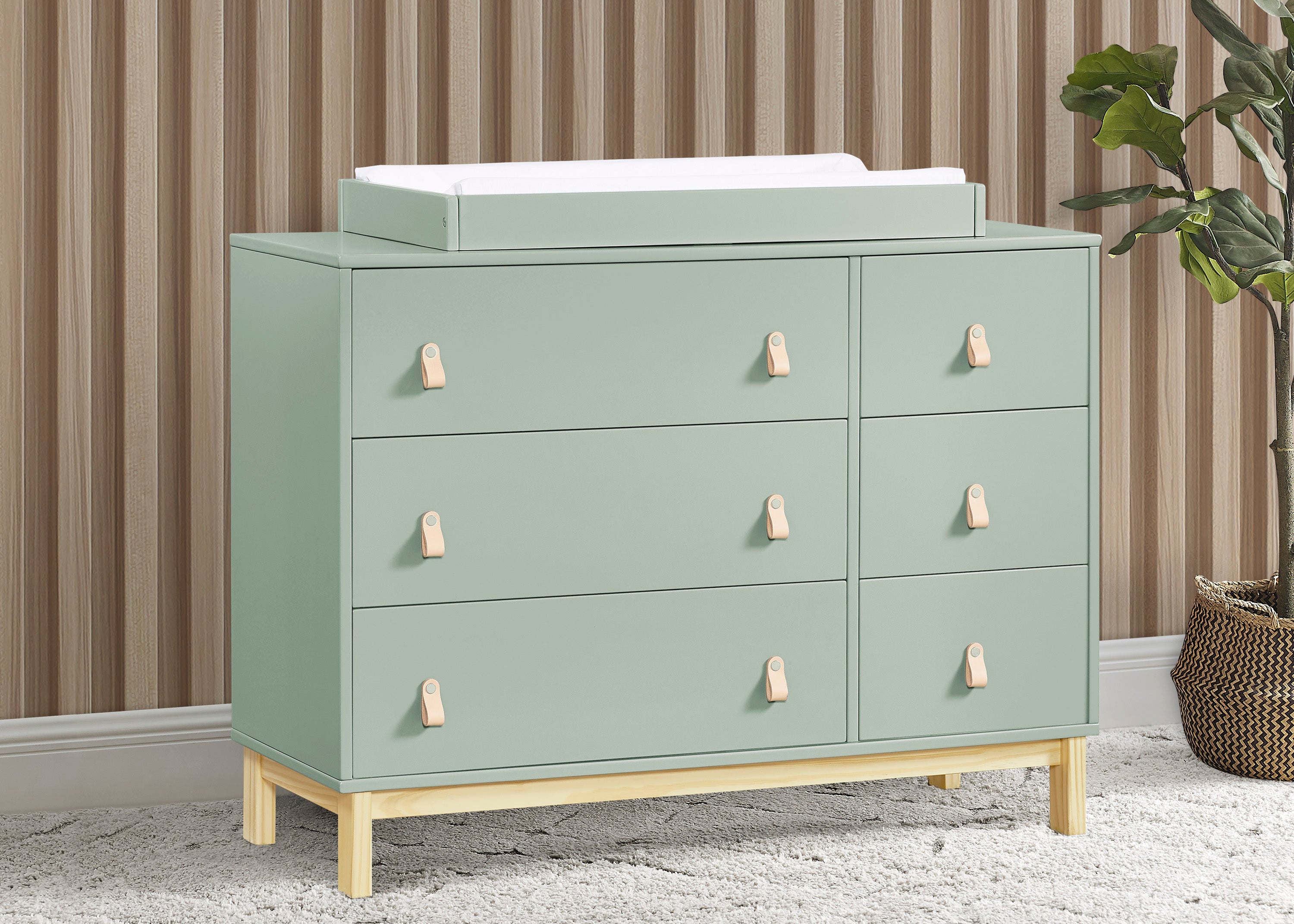 BabyGap Legacy 6-Drawer Dresser with Leather Pulls & Interlocking Drawers - Nursery Storage Solution for Baby Clothes, Blankets & Essentials