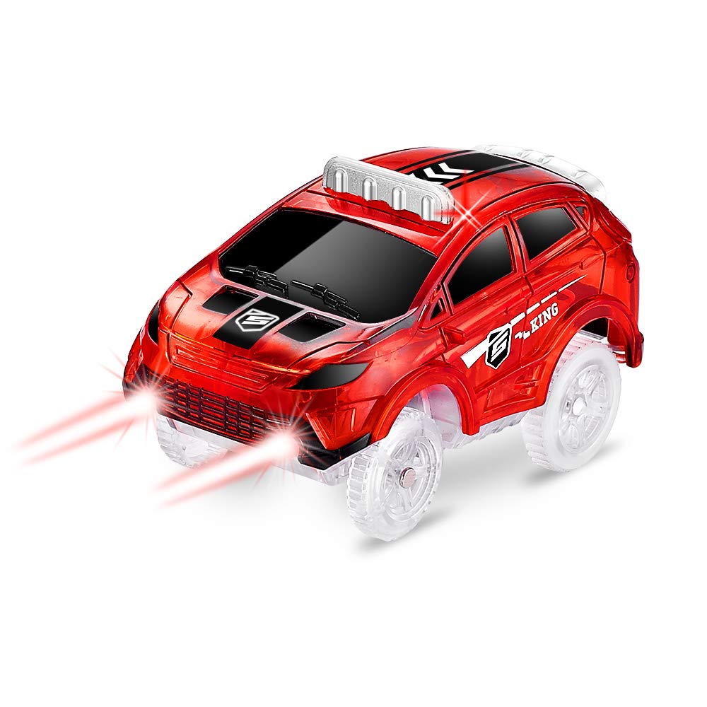 4 Pack Glow in The Dark Replacement Tracks for Toy Cars - Racing Track Accessories for Kids Boys & Girls - Perfect for Nighttime Play, Birthday Gifts and Indoor Racing Fun