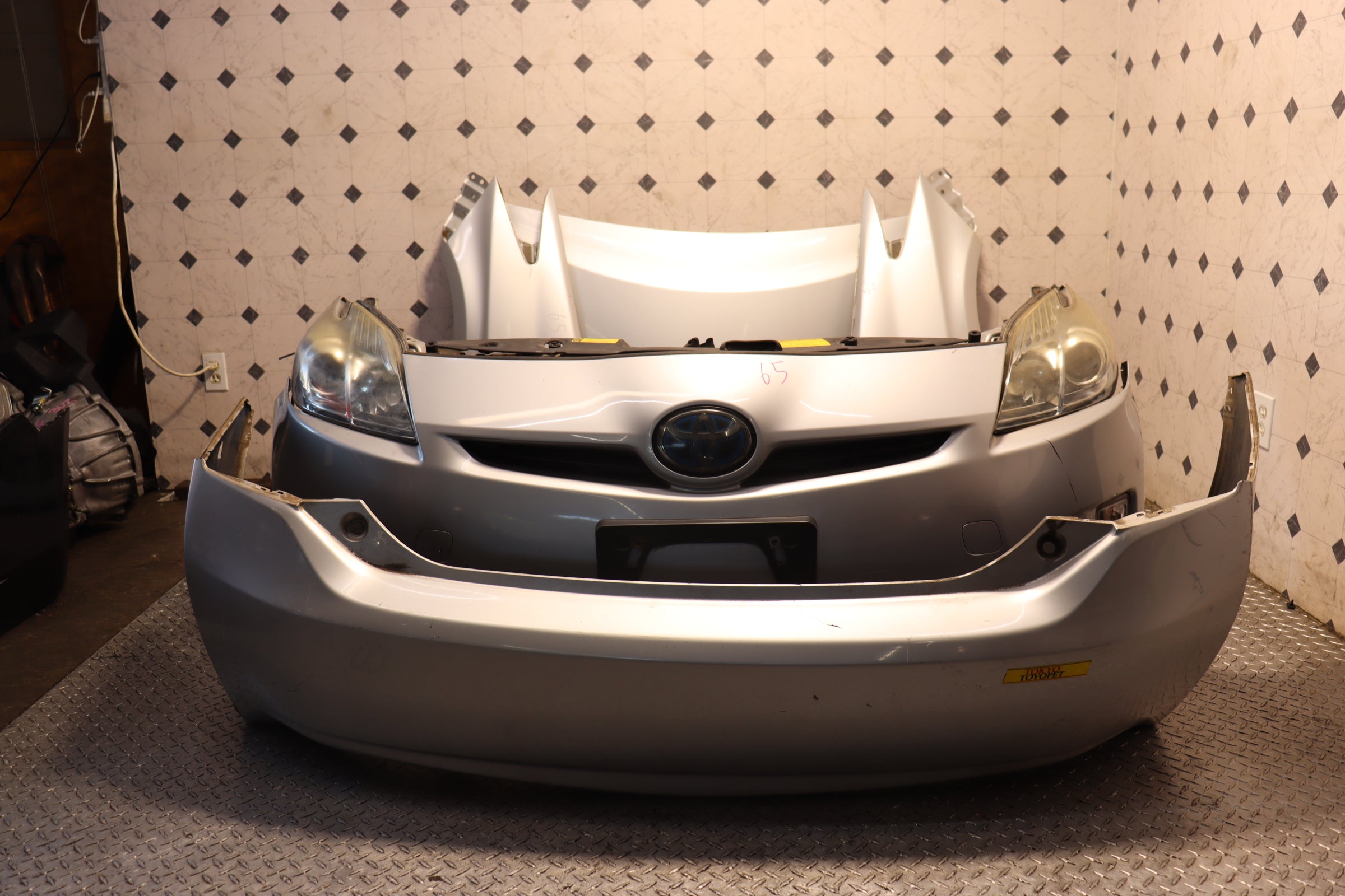 JDM 10-15 Toyota Prius Hybrid Front End Nose Cut Replacement with Hood & Fenders - Silver | Direct Fit Replacement for 2010-2015 Prius | Perfect for Body Repair & Custom Builds