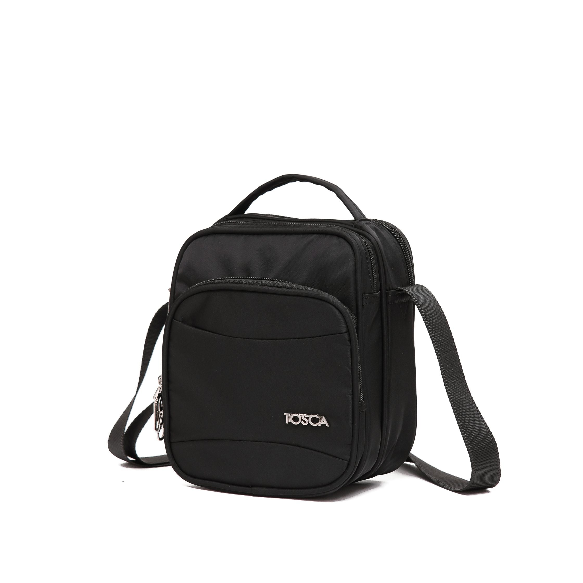 Tosca TCA955 Small Anti-Theft Shoulder Bag for Women & Men - Secure RFID Blocking Crossbody Bag for Travel, Commuting & Daily Use - Black