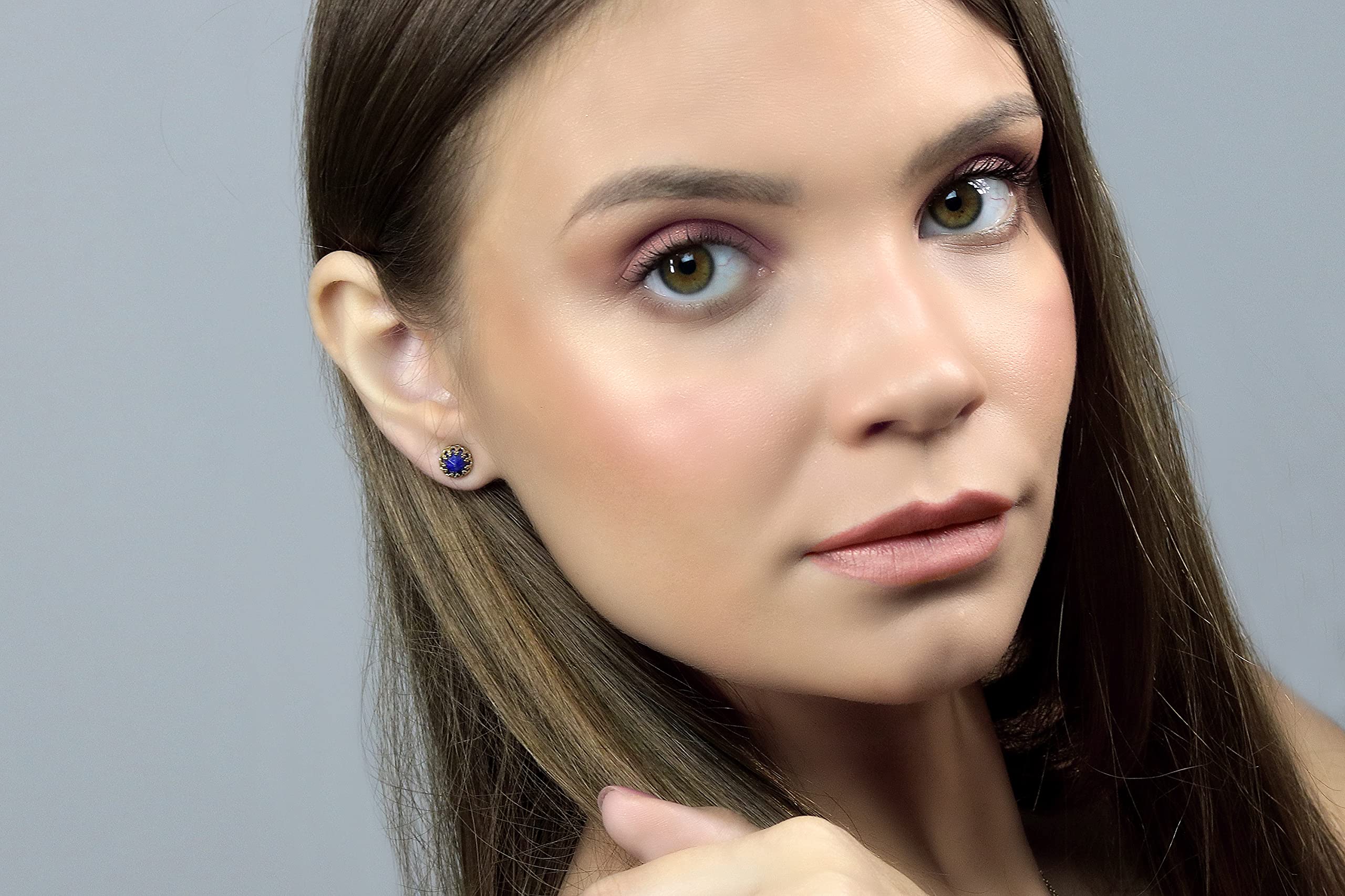 Lapis Lazuli Stud Earrings for Women - Gemstone Jewelry Gift for Her - Perfect for Parties & Gifting
