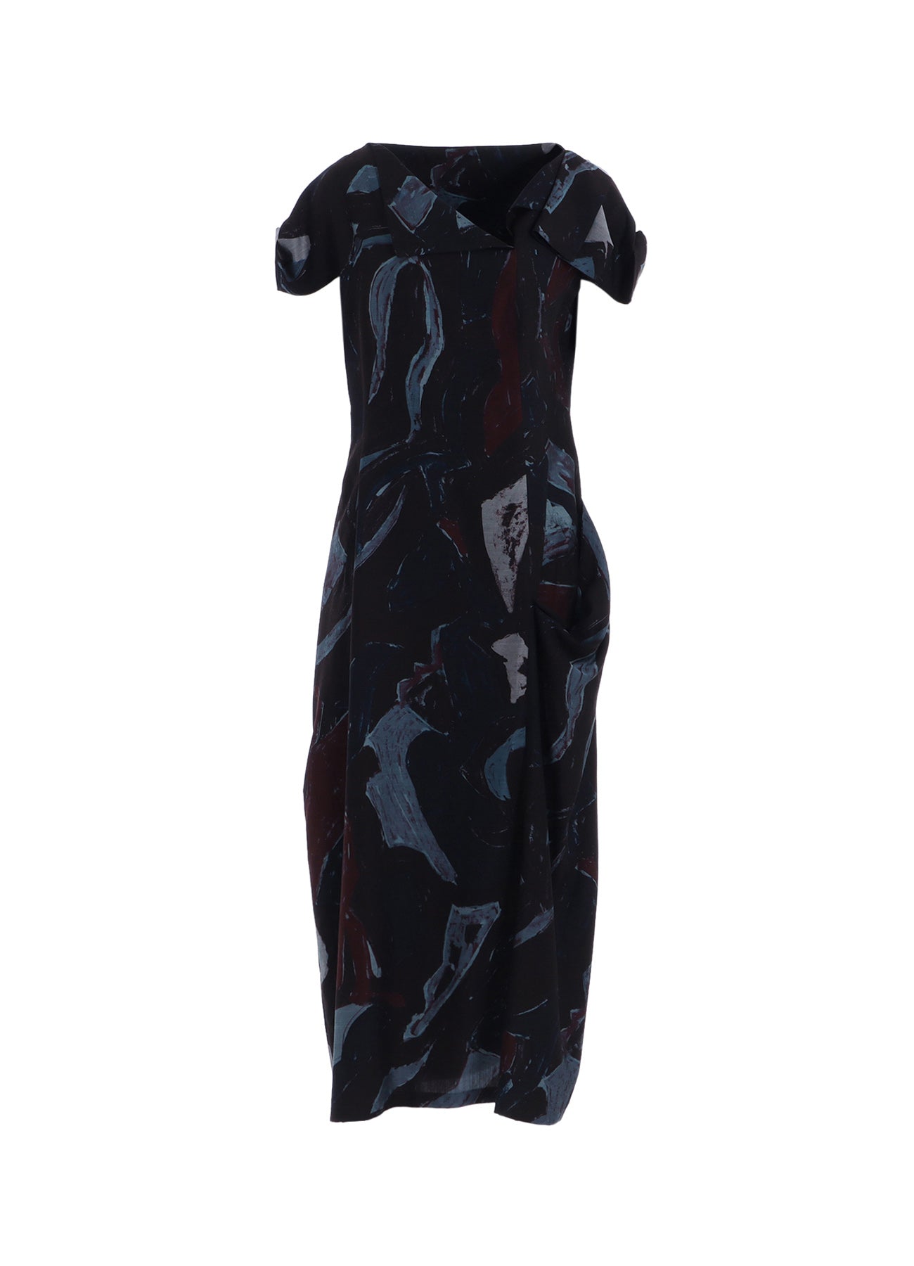 Stylish CU/DUNGAREE Twill Painted City Print Square Neck Dress for Women | Trendy Casual & Party Wear | Perfect for Urban Outings, Date Nights & Summer Vacations