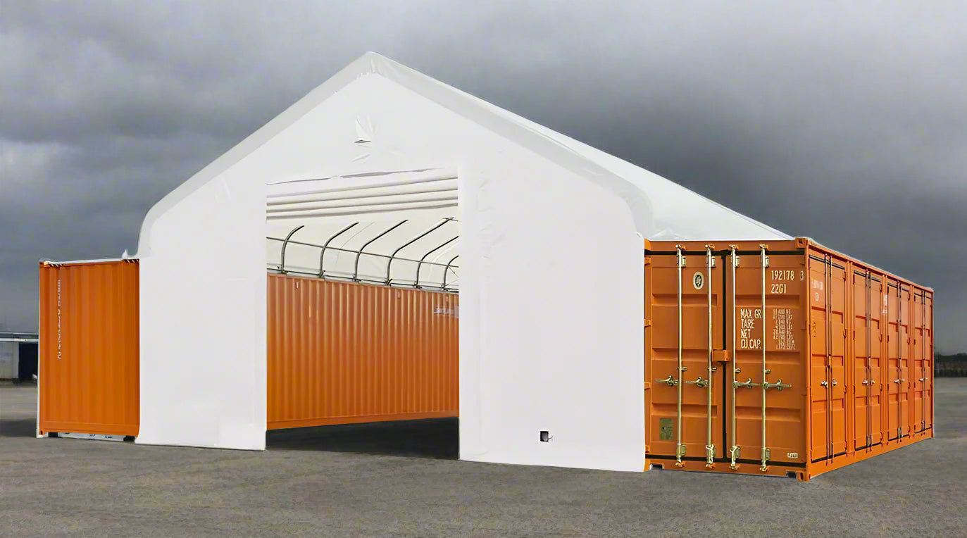 30x40 FT Heavy Duty PVC Single Truss Container Storage Building - Weatherproof Shelter for Industrial, Warehouse & Outdoor Equipment Storage | SKU: 3040STC