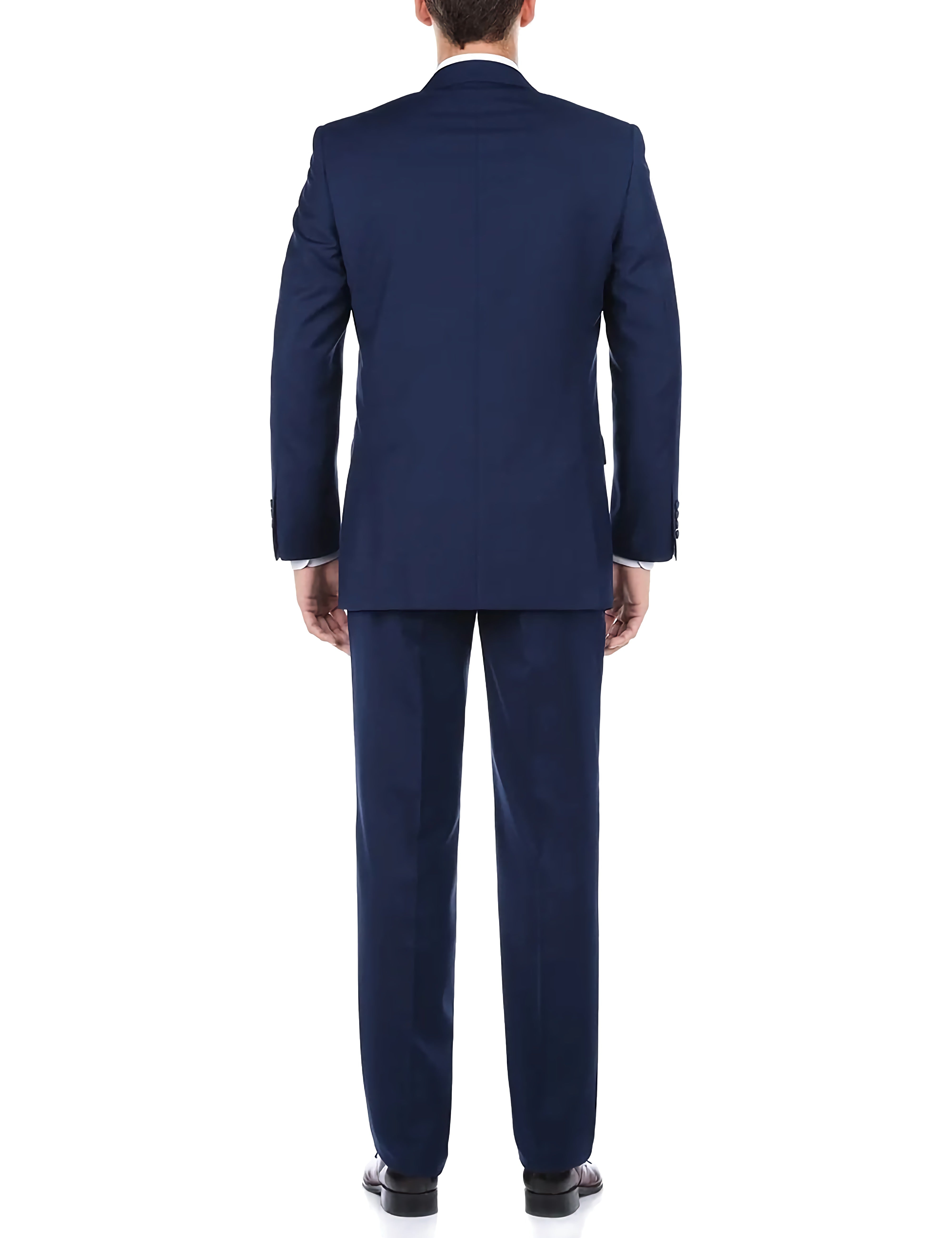 Vanderbilt Collection Classic 2-Piece Suit - 2 Buttons, Regular Fit Navy Blue Men's Business Suit | Perfect for Office, Weddings & Formal Events