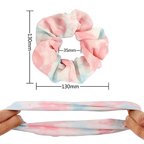 12 Pcs Chiffon Hair Scrunchies with Floral Design - Soft Ponytail Holders & Hair Ties for Women & Girls - Perfect for School, Work, Parties & Everyday Use
