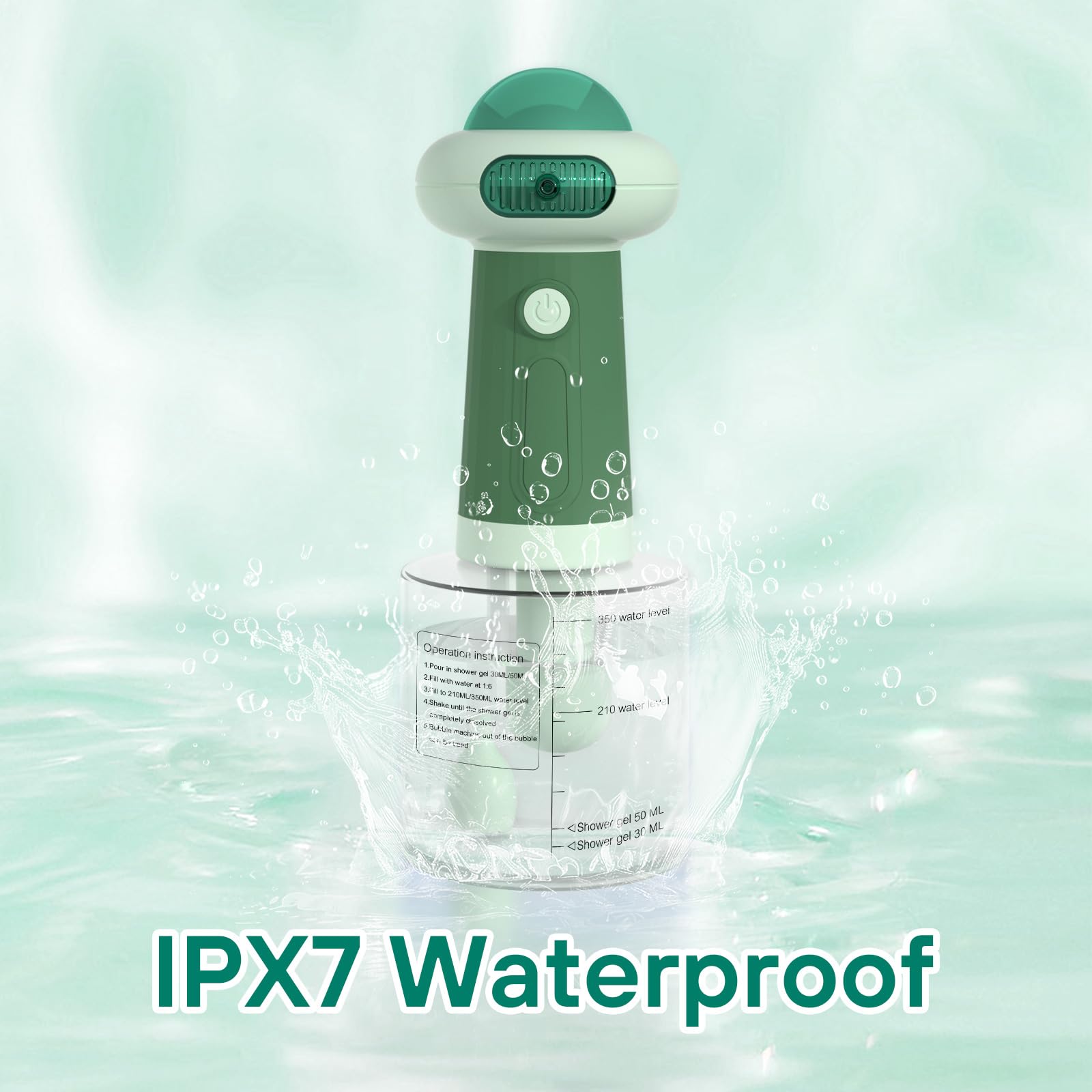 Electric Foaming Dog Shampoo Dispenser - UFO Pet Shampoo Sprayer for Dogs & Cats, Automatic Bathing Tool for Bathtub, Kitchen Sink & Bathroom Cleaning (Green) - Perfect for Home Grooming & Pet Spa Days