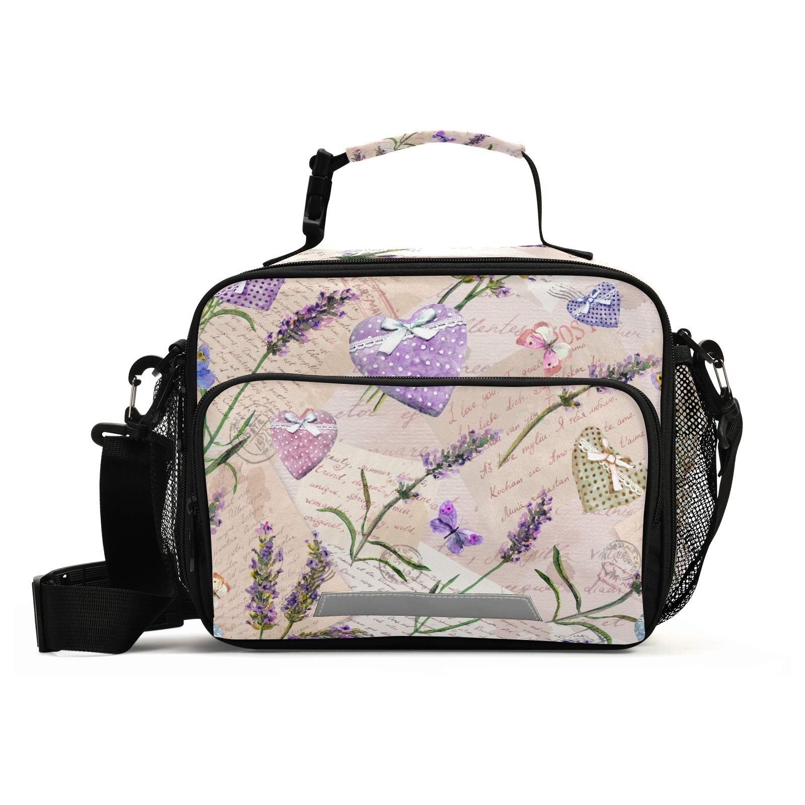 Vintage Lavender Insulated Lunch Box with Gift Box - Reusable Cooler Bag for Women, Men, Kids - Perfect for School, Work, Picnic & Outdoor Activities