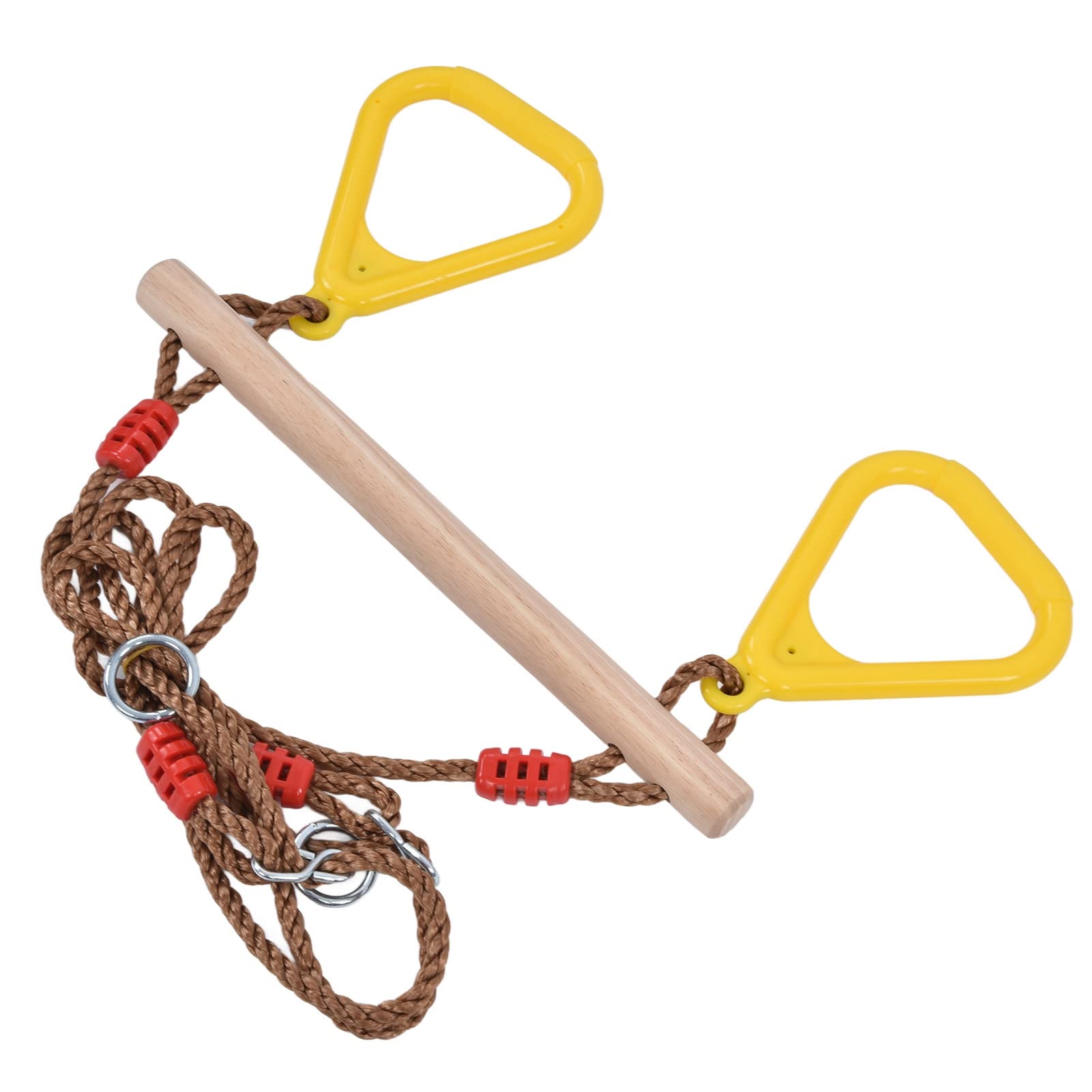 Kids Trapeze Swing Bar with Rings - Indoor & Outdoor Jungle Gym Play Set for Swingset - Perfect for Backyard Playground, Treehouse, and Home Gym Fun