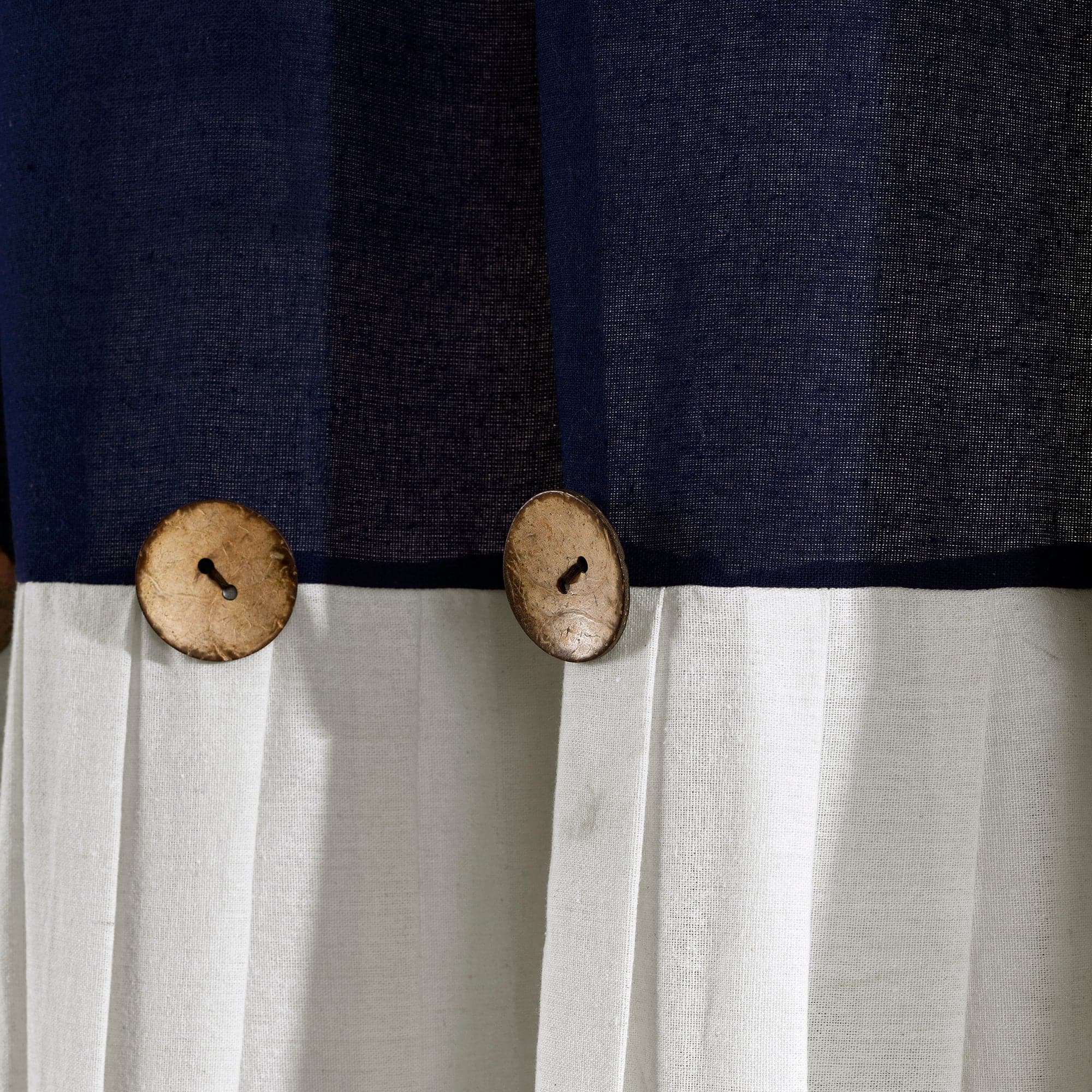 Linen Button Shower Curtain - Waterproof Bathroom Decor for Modern & Farmhouse Style - Perfect for Home, Apartment, and Spa Use