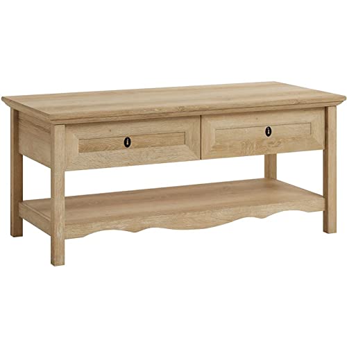 Pemberly Row Oak Engineered Wood Lift Top Coffee Table - Perfect for Living Room, Home Office & Small Spaces