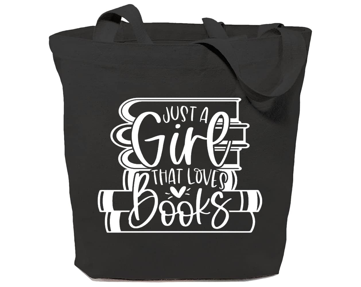 Just a Girl That Loves Books - Funny Librarian Canvas Tote Bag for Women, Grocery Shopping & Book Lovers Gift - Perfect for Library Visits, Bookstore Hauls & Everyday Use