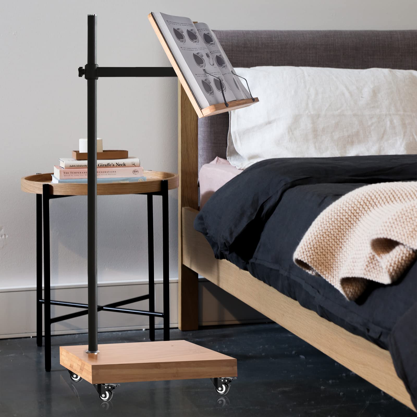Adjustable Book Stand with Floor Stand - Hands-Free Reading Holder for Books, Tablets & Cookbooks - Perfect for Home, Office & Classroom Use