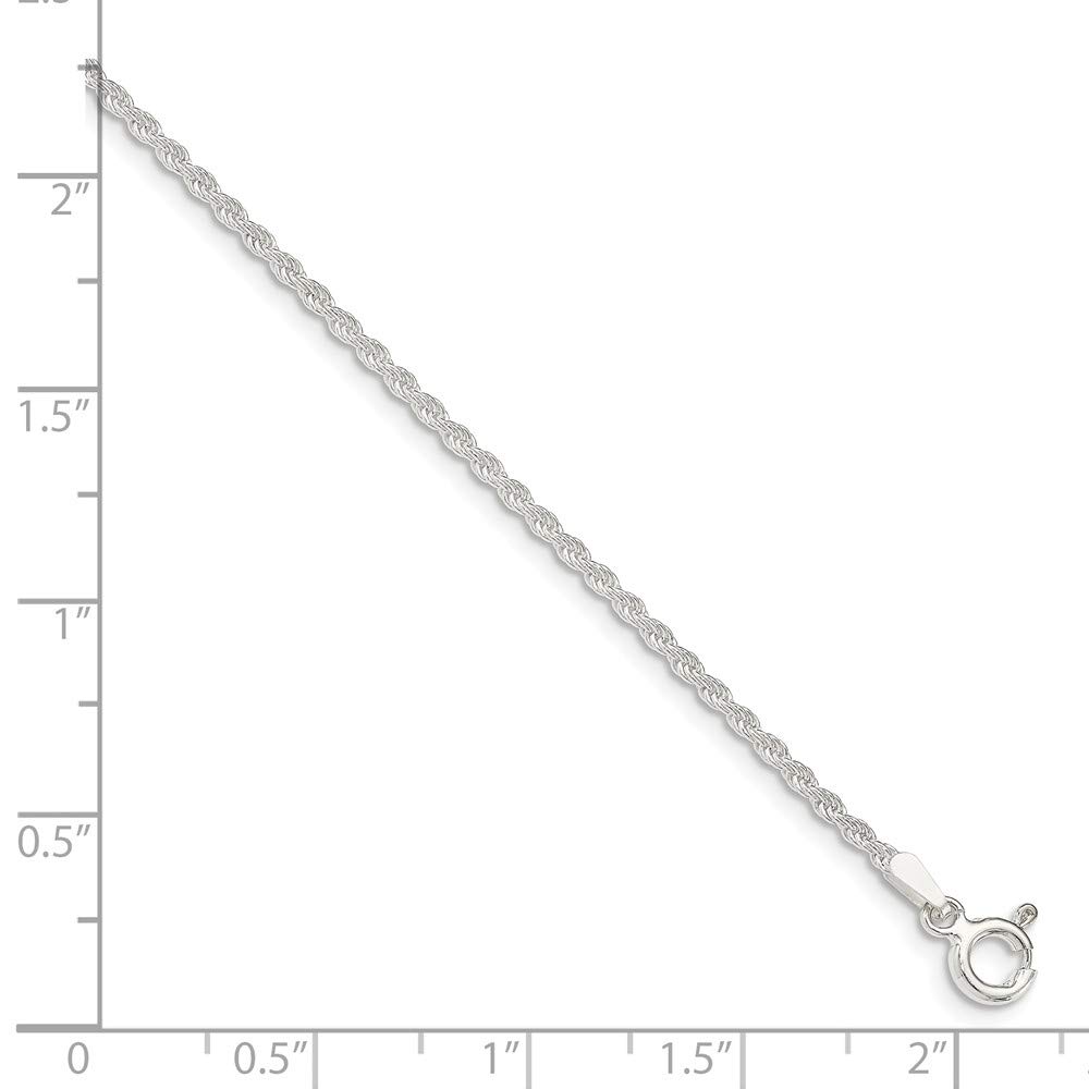 925 Sterling Silver 1.8mm Solid Rope Chain Necklace - 22