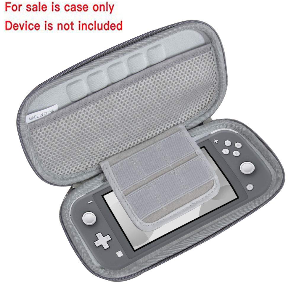 Premium Hard EVA Travel Case for Nintendo Switch Lite - Protective Shell with 12 Game Cartridge Slots (Gray) | Durable Portable Storage for Gaming On-The-Go, Travel & Commuting