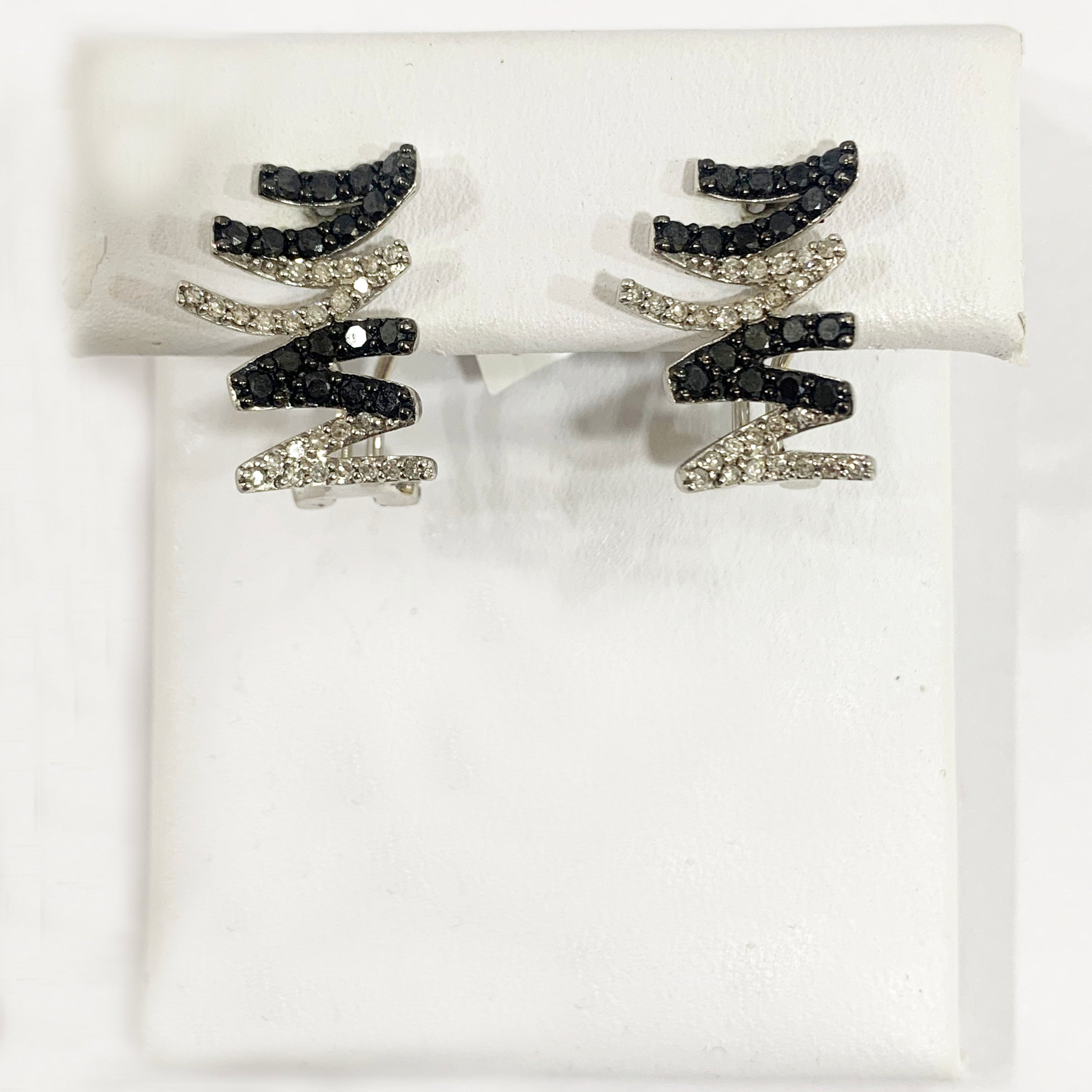 14K White Gold Black Diamond Stud Earrings for Women - Elegant & Hypoallergenic Jewelry Gift for Anniversary, Birthday & Special Occasions