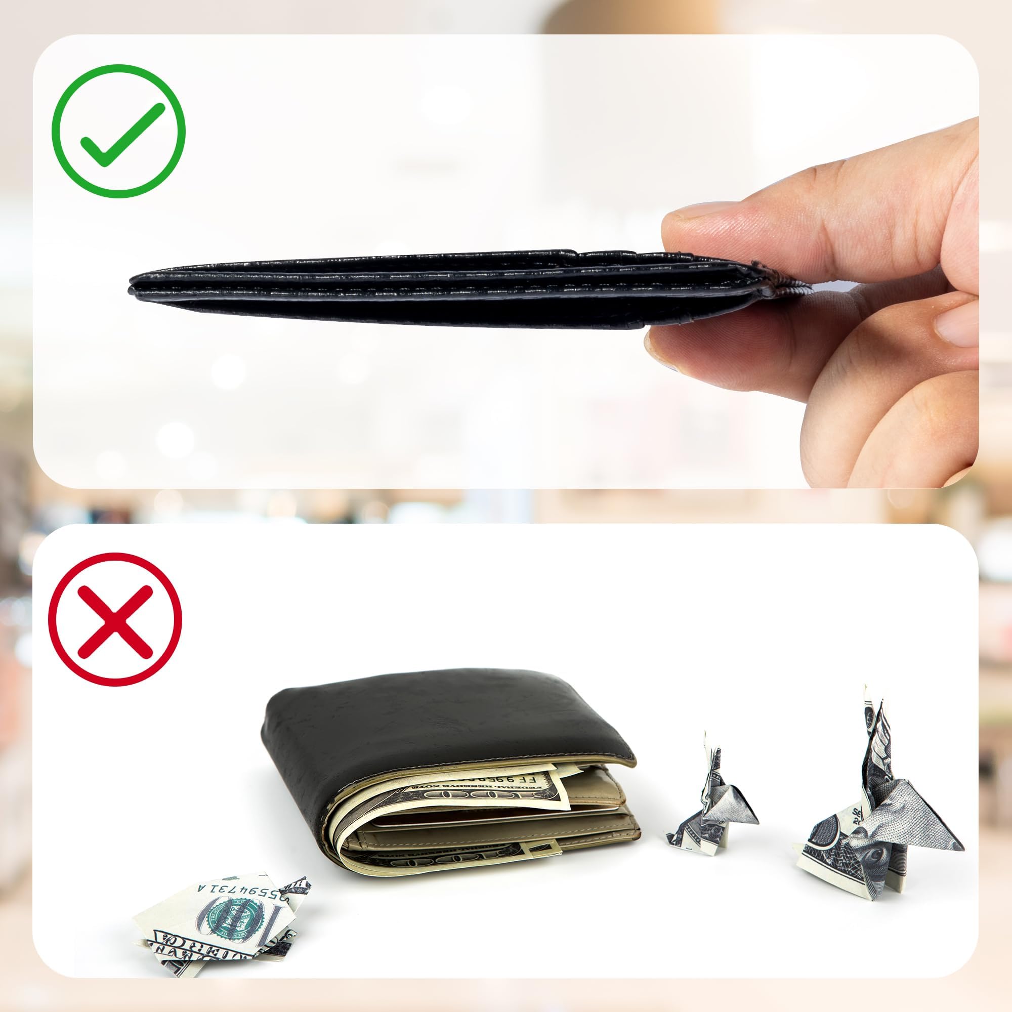 Slim RFID Blocking Wallet for Men - Minimalist Front Pocket Credit Card Holder - Perfect for Travel, Business & Everyday Use