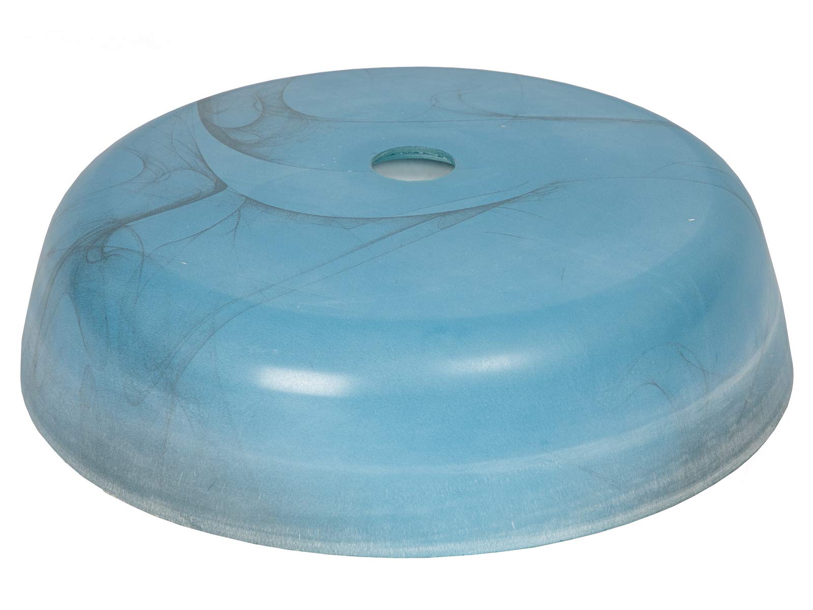 Blue Mist Flat Bottom Glass Vessel Sink for Bathroom Vanity - Modern Rectangular Basin for Powder Room, Guest Bath & Master Bath Decor
