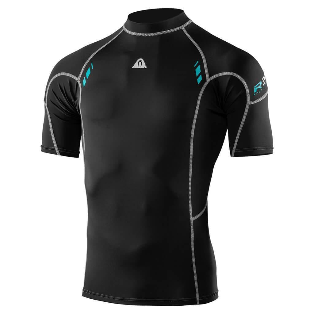 Men's Waterproof R30 Rash Guard Short Sleeve UV Protection Shirt for Surfing, Swimming & Outdoor Activities