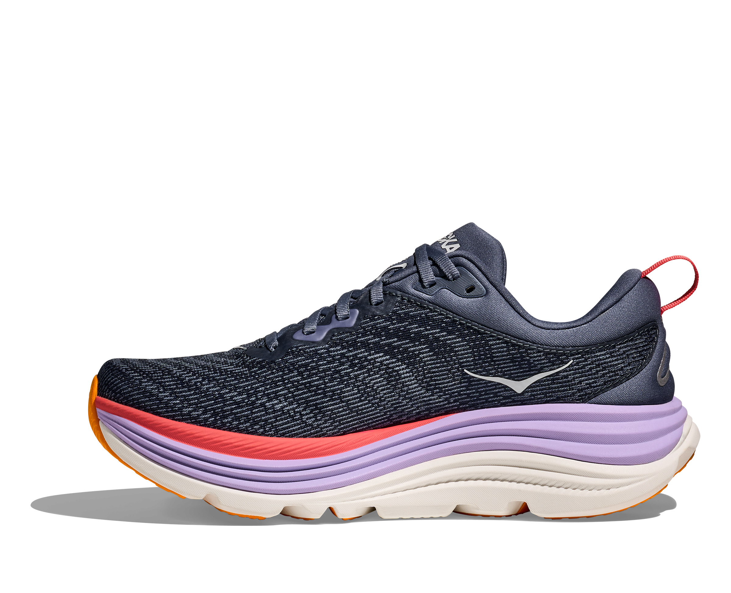 Women's HOKA Gaviota 5 Wide Running Shoes - ARP Anchor/Grapefruit Color - Stability & Cushion for Long-Distance Running & Walking