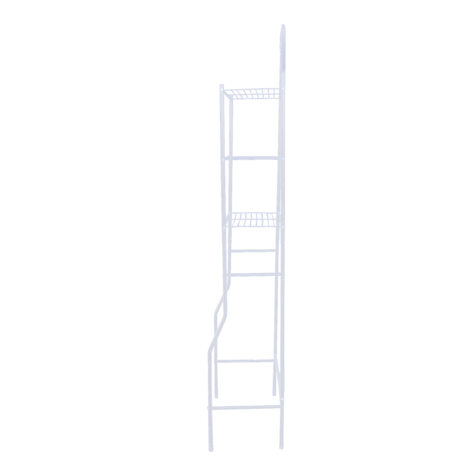 3-Tier Over The Toilet Storage Shelf - Freestanding Space Saver Organizer Rack for Bathroom, Laundry, Balcony & Porch - Stable Anti-Tilt Design (White) | Perfect for Small Bathrooms, Apartments & Tight Spaces