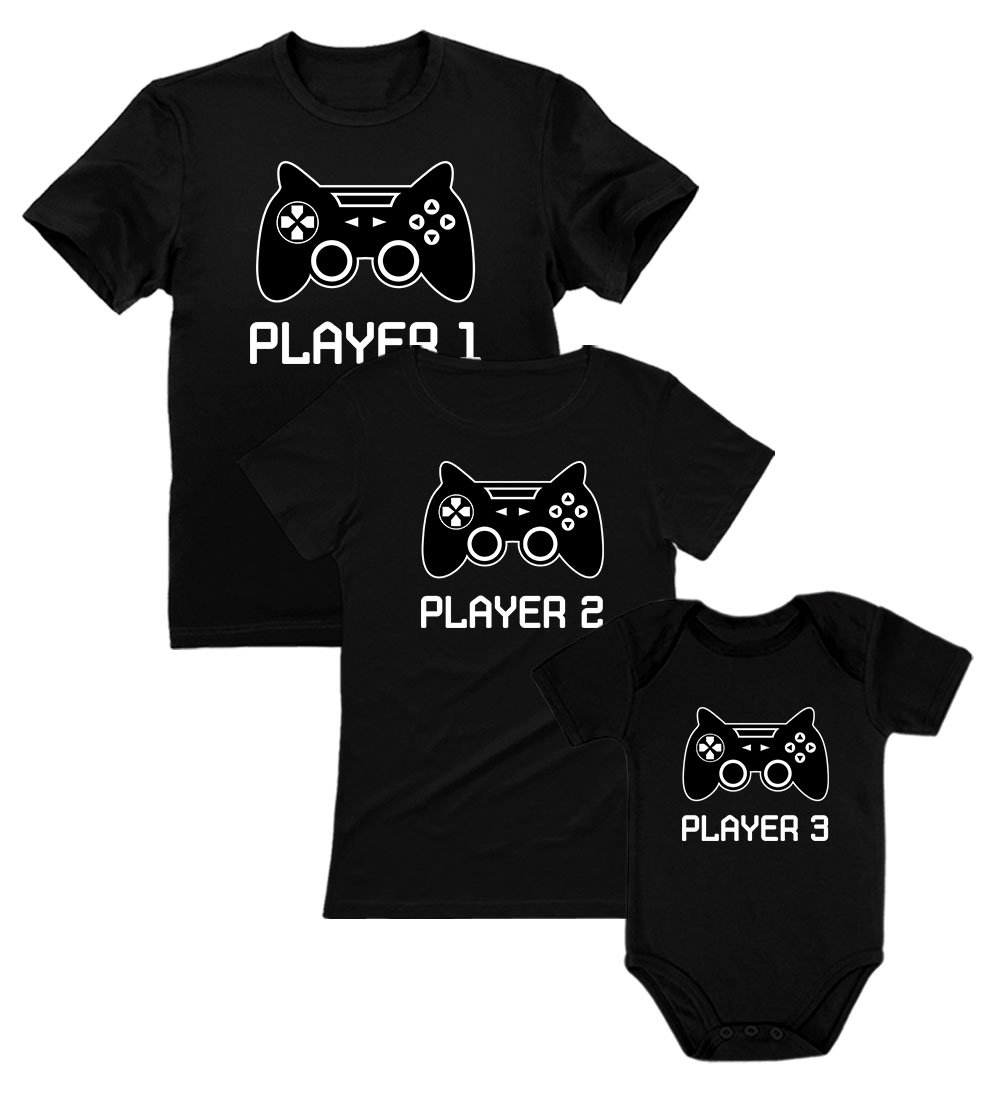 Family Matching Outfits for Mom Dad & Kids - Cute Couple Parent-Child Gaming T-Shirts Set | Perfect for Family Photos, Game Nights & Special Occasions