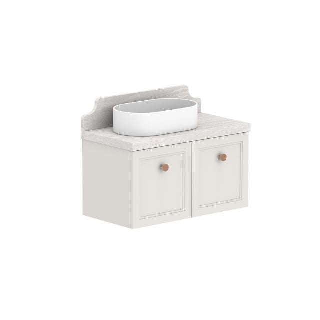 ADP Mabel Wall-Mounted Vanity with Durasein Countertop - Modern Bathroom Sink Cabinet for Small Spaces, Perfect for Apartments & Powder Rooms