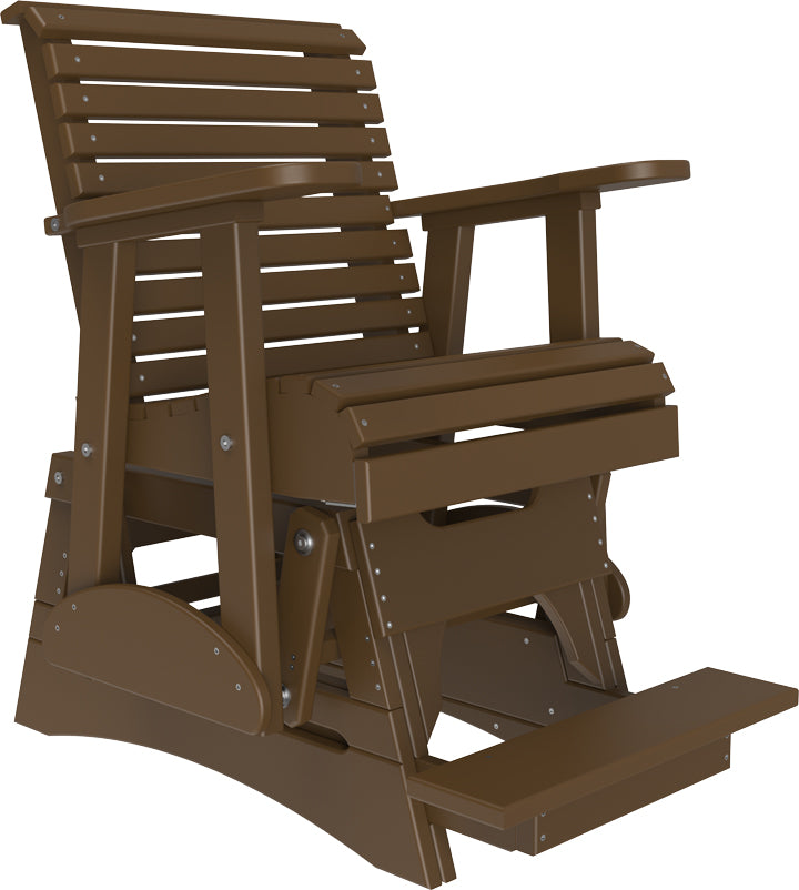 LuxCraft 2-Foot Plain Balcony Glider Chair - Outdoor Patio Furniture for Relaxing on Porch, Deck or Garden