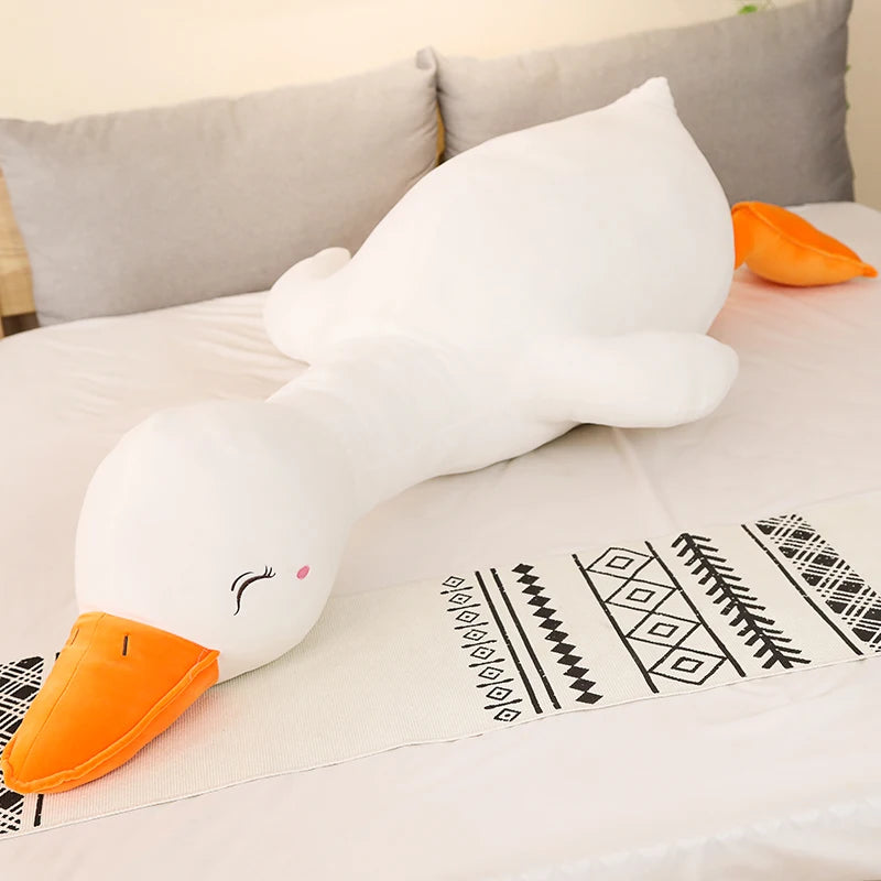 Big White KAWAI Plush Duck Toy - Cute Sleeping Pillow, High Quality Stuffed Animal, Funny Sweet Gift for Friends & Kids | Perfect for Bedtime, Nursery Decor, and Birthday Presents