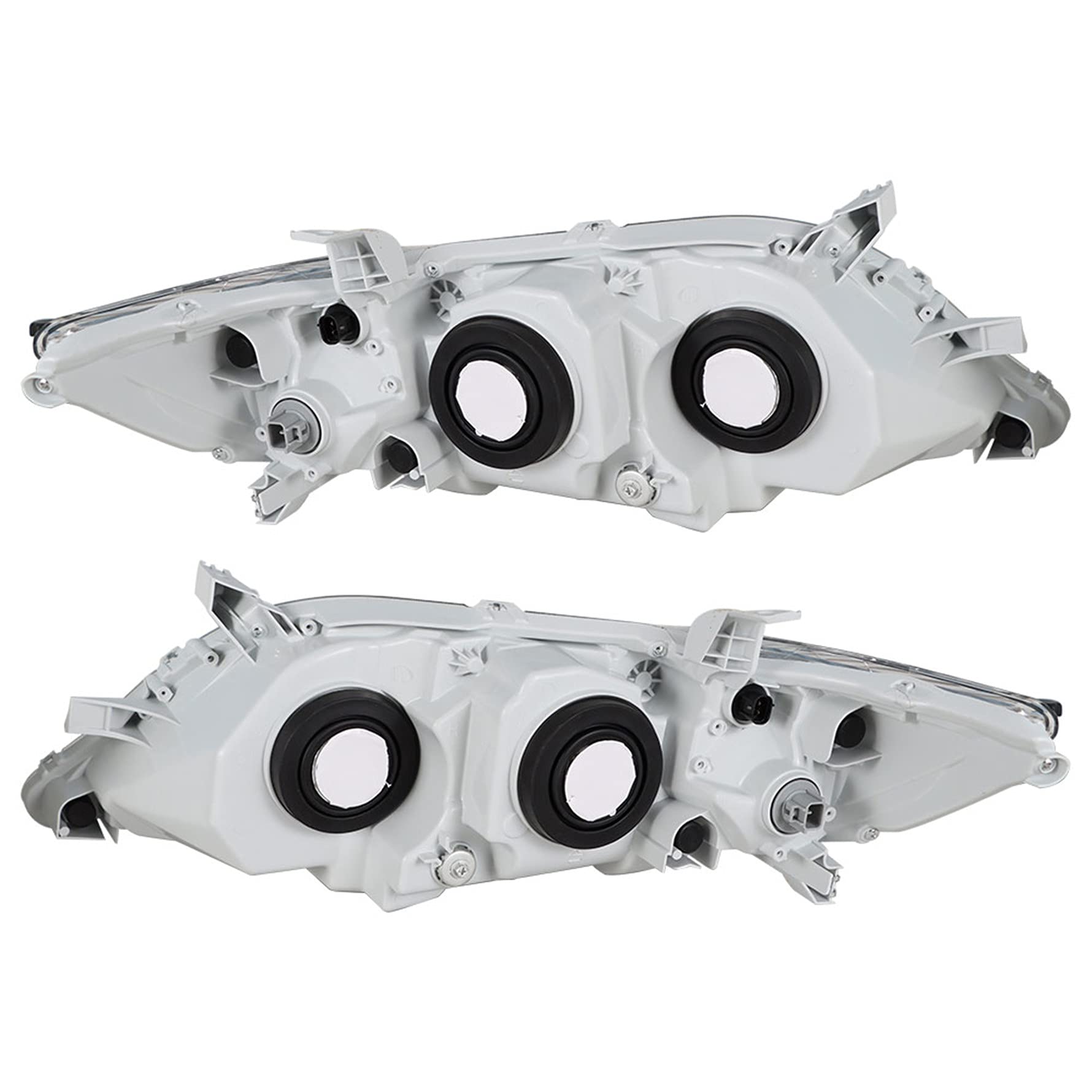 Chrome Black Frame Left & Right Front Projector Headlights for 2010-2011 Toyota Camry 4-Door Sedan - Driver & Passenger Side Replacement Lamps (TO2502195, TO2503195) - Upgrade Your Car Lighting for Night Driving & Enhanced Style